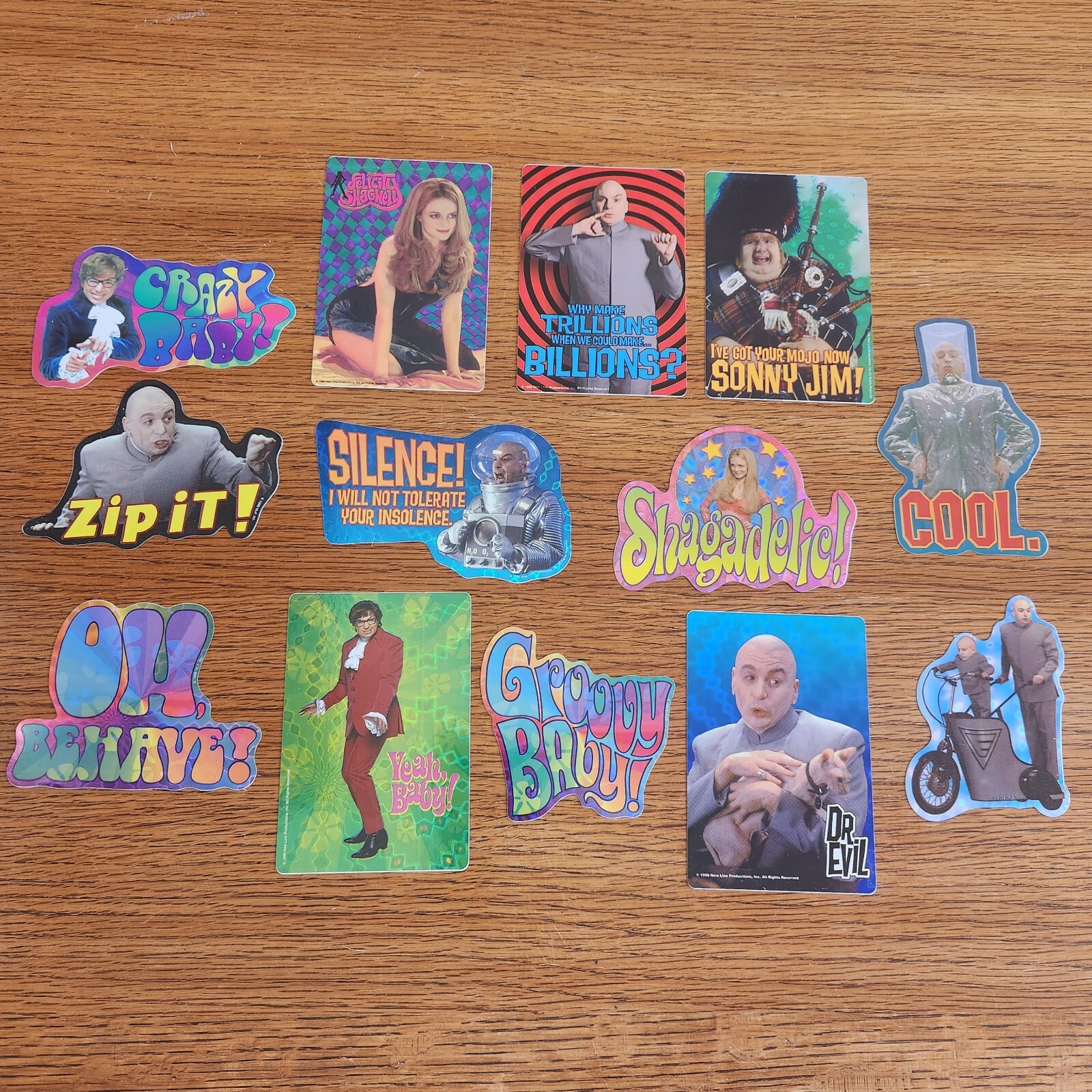 Vintage 1999 Austin Powers 2 COMPLETE Set Of 13 Vending Machine Stickers Prism Vintage 1999 Austin Powers 2 COMPLETE Set Of 13 Vending Machine Stickers Prism