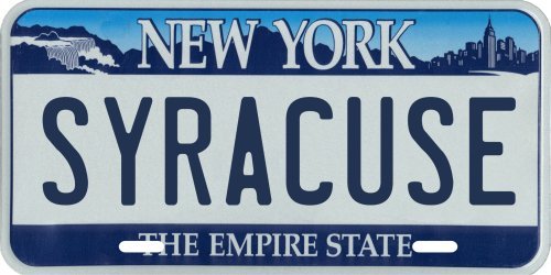 Syracuse New York Metal License Plate Syracuse New York Metal License Plate