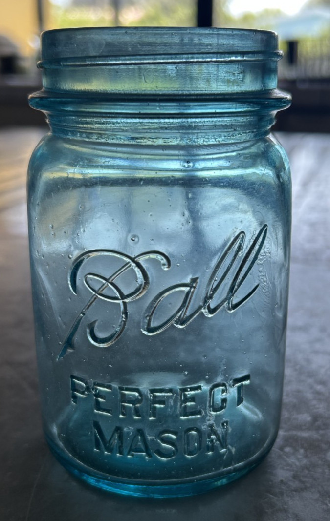Ball Perfect Blue Mason Jar 1923 -1933 4 Jar Lot - Ball Perfect Blue Mason Jar 1923 -1933 4 Jar Lot -