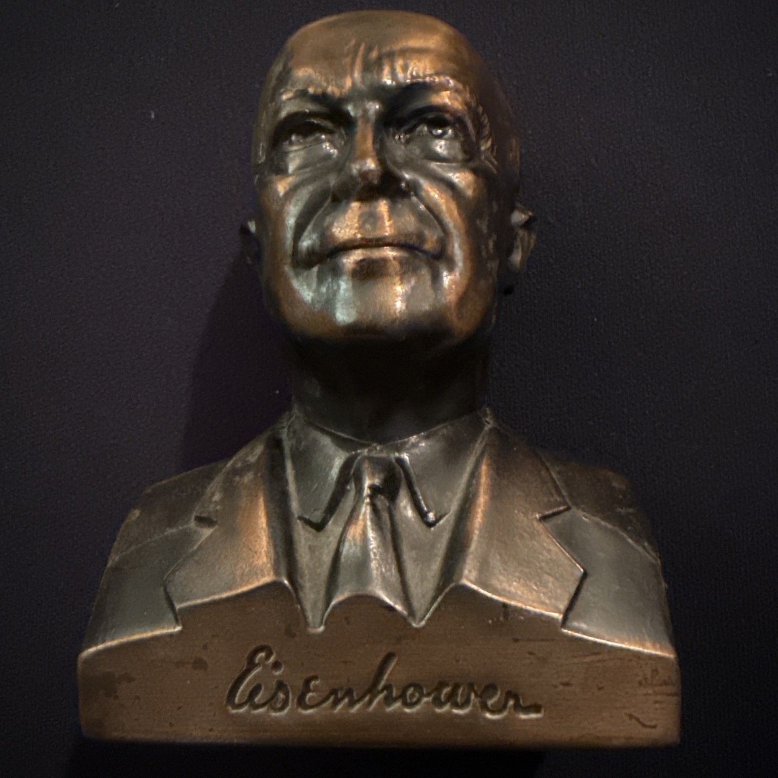 Dwight Eisenhower Metal Piggy Bank Vtg Banthrico Chicago Pontiac Michigan Bank✨