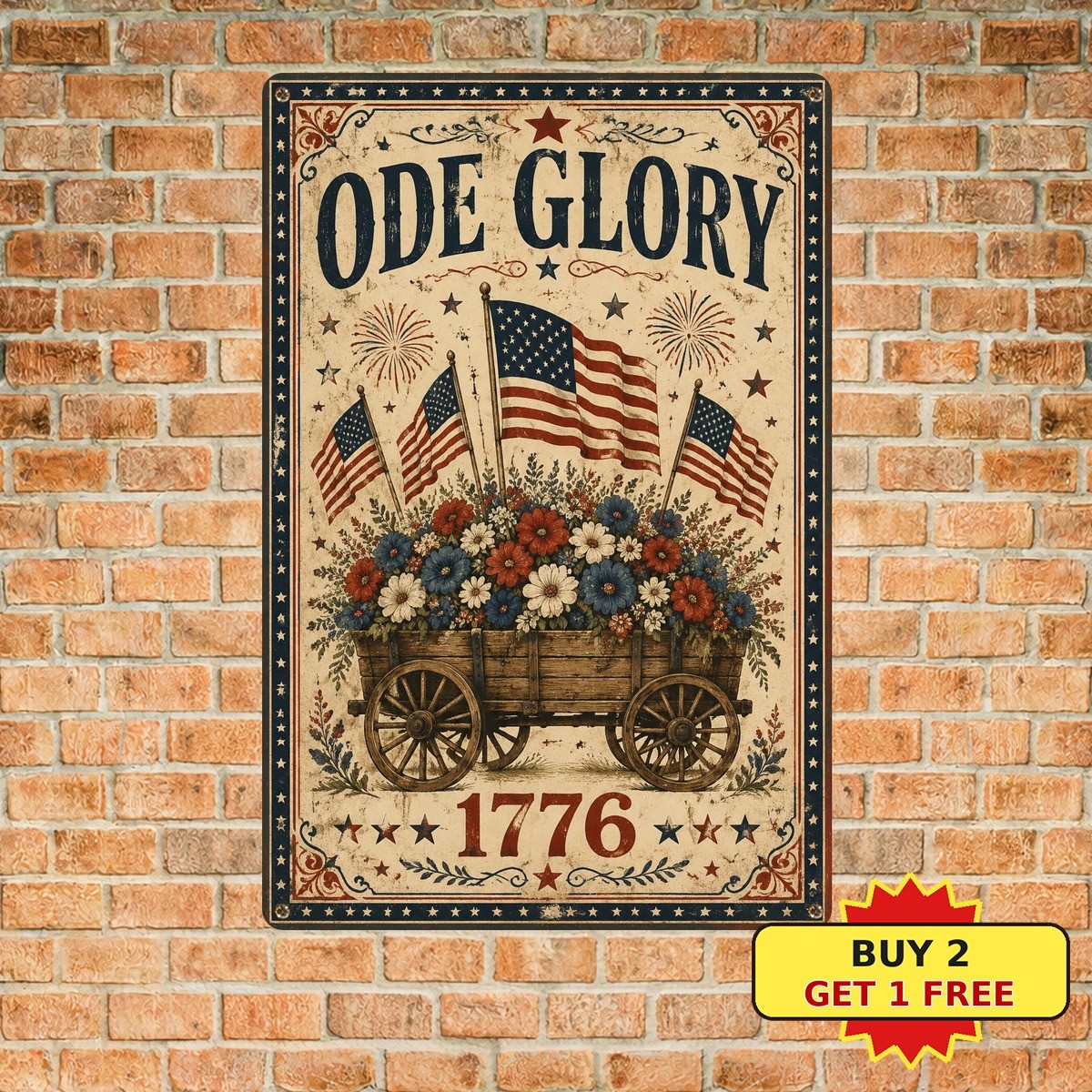 Patriotic American Room Independence Day United States Honor Metal Sign 8x12