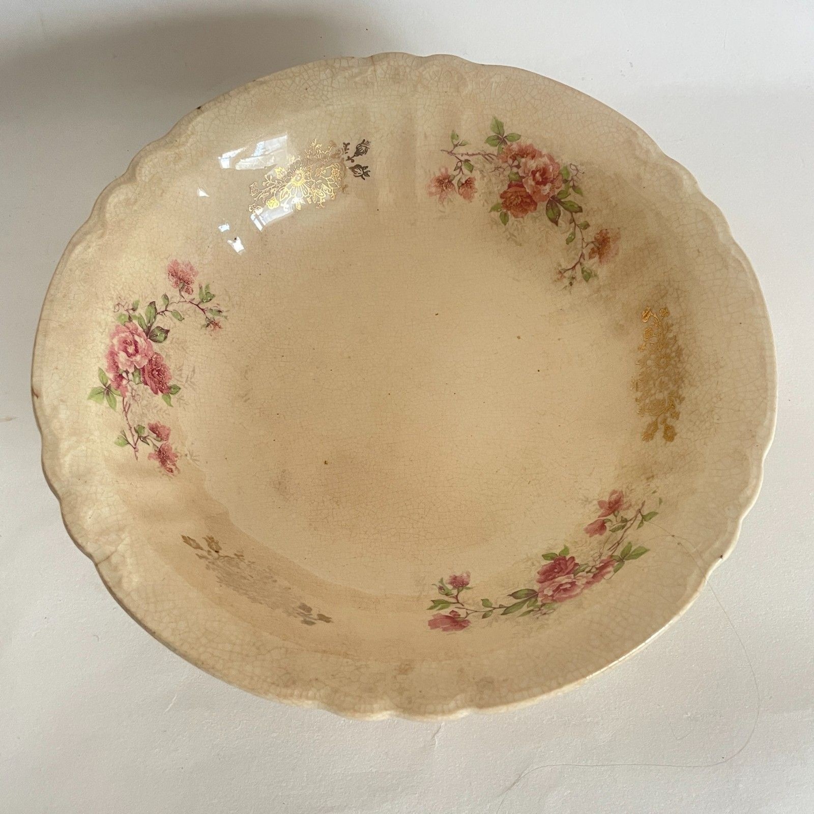 Vintage Rustic Mellor-Etruria Toasty Floral Serving Bowl