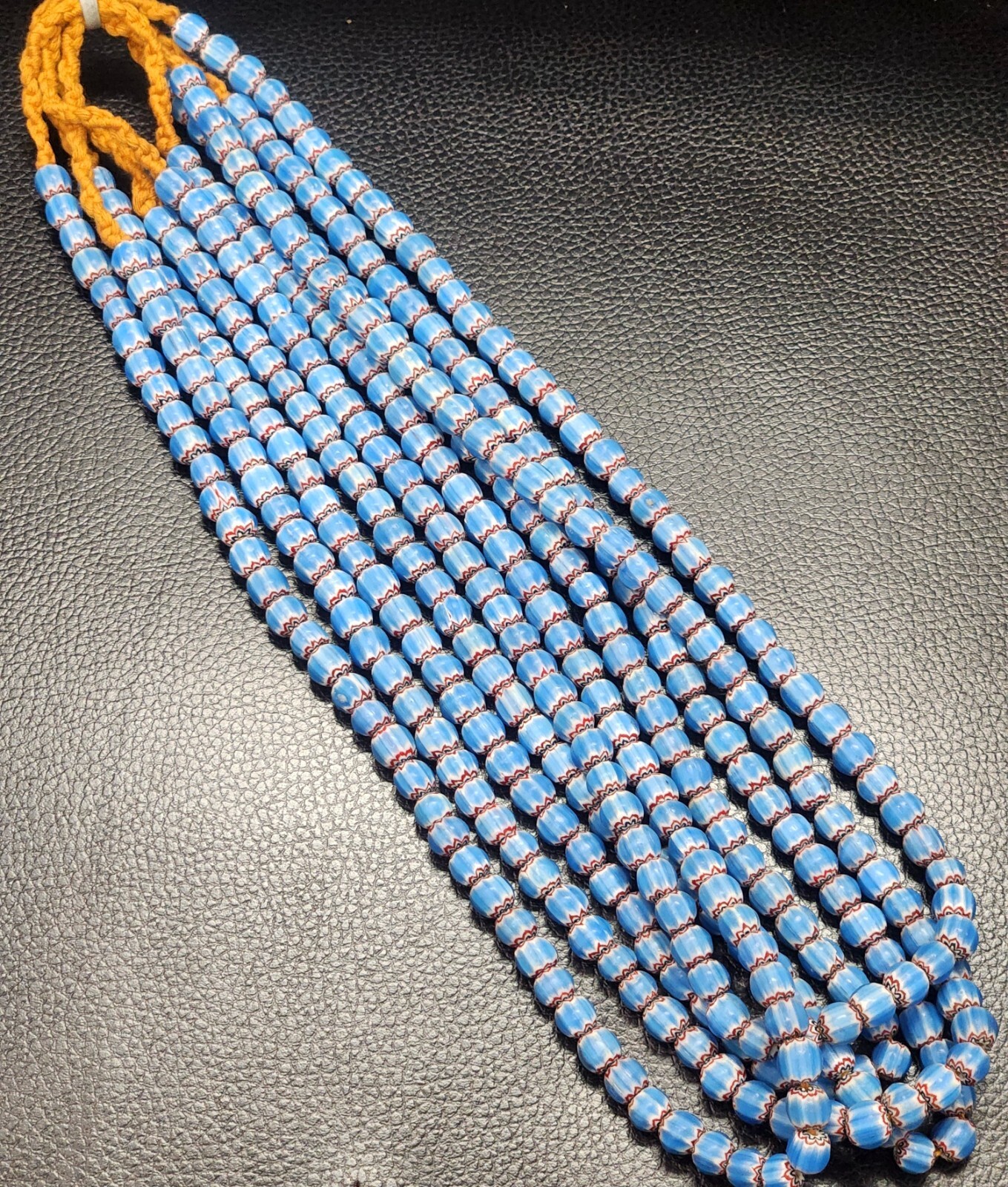 Vintage venetian chevron trade beads 9mm long strand Vintage venetian chevron trade beads 9mm long strand