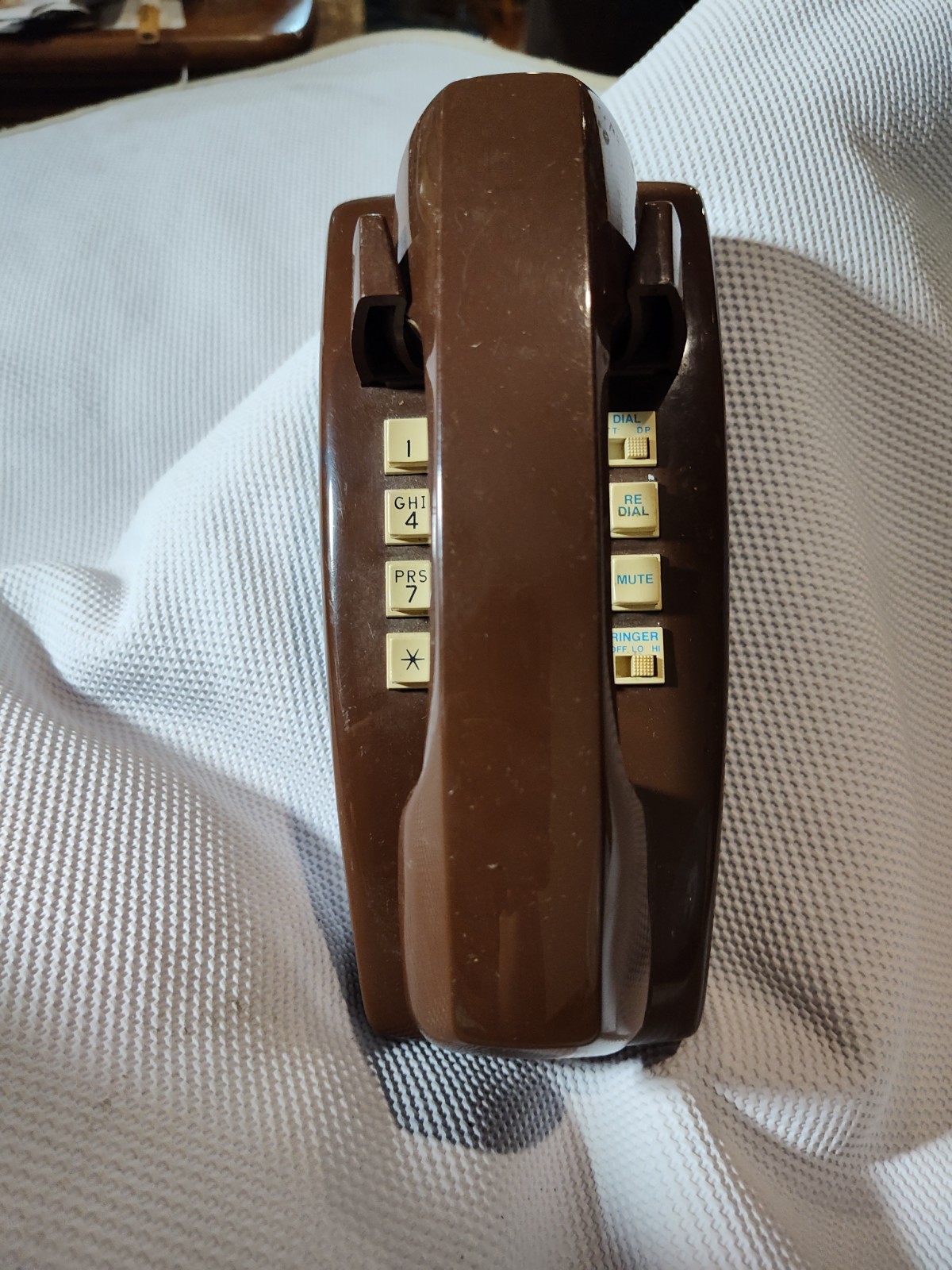 Vintage 1970s ITT Model 2554 Series BROWN Push Button Touch Tone Wall Telephone Vintage 1970s ITT Model 2554 Series BROWN Push Button Touch Tone Wall Telephone