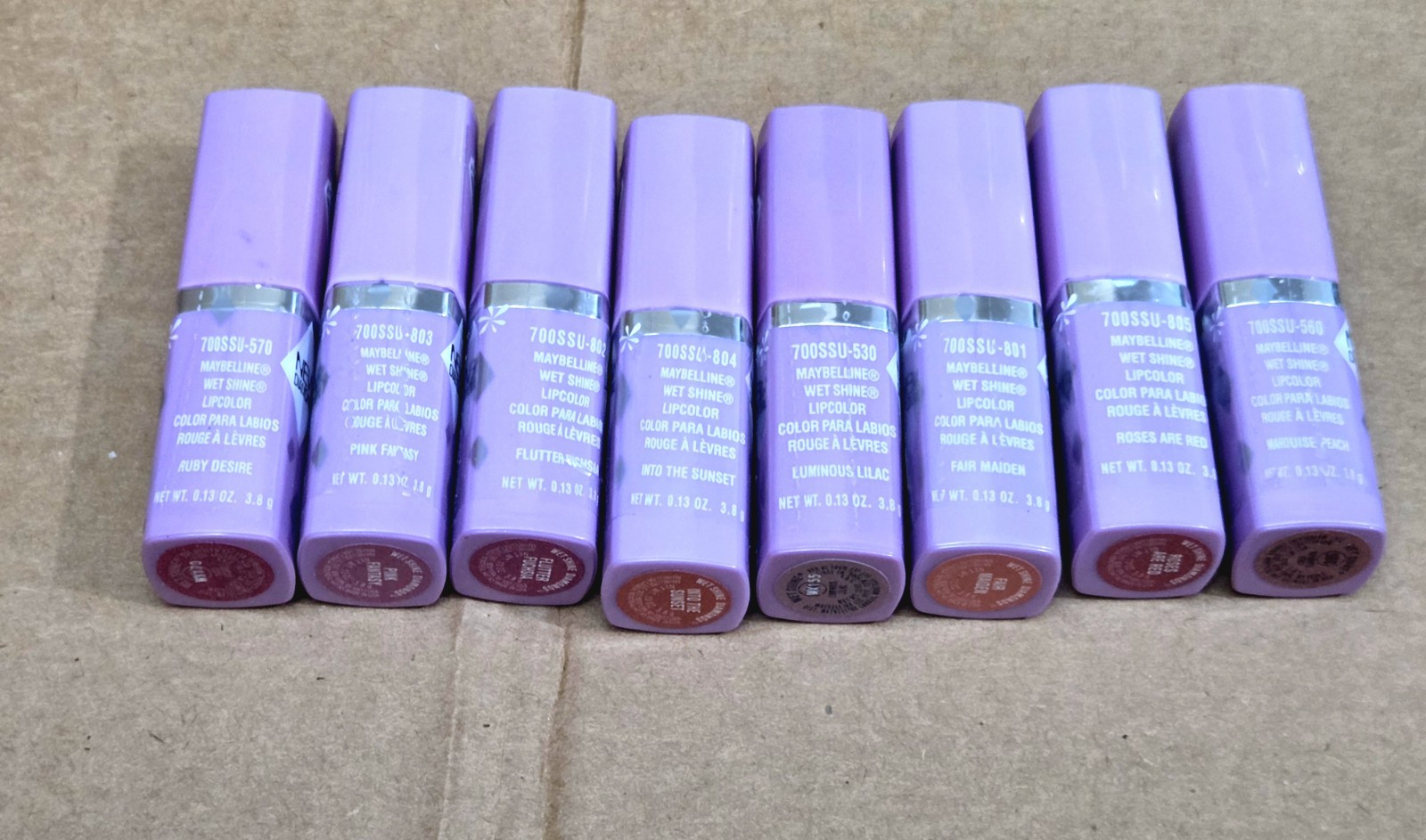 VTG Y2K Maybelline Wet Shine Lipcolor Lipstick Lot 8 NOS Seald Discontinued Y2K 
