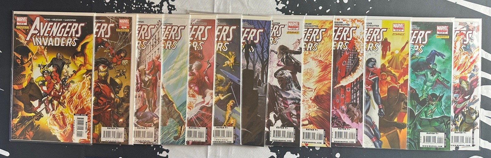 Avengers/Invaders #1-12 & 1B Finch Ratio Variant 2008 Marvel Full Run Alex Ross