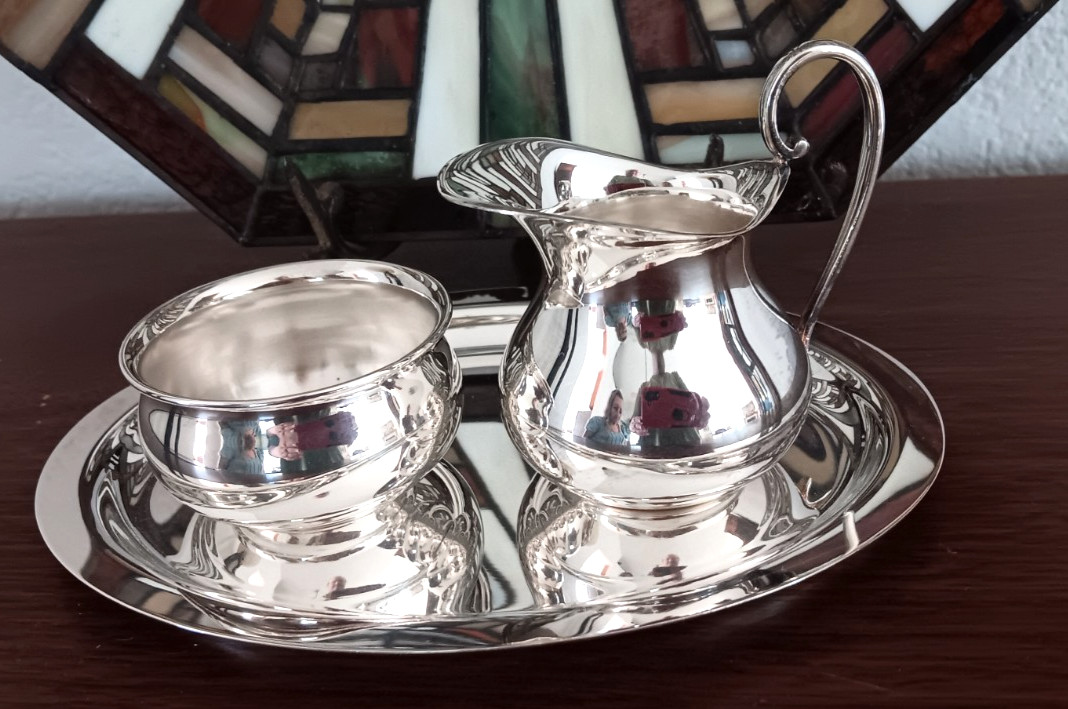 Vintage Tiffany & Co Sterling Silver Demitasse Creamer/Sugar/Tray, No Mono 8.1oz Vintage Tiffany & Co Sterling Silver Demitasse Creamer/Sugar/Tray, No Mono 8.1oz
