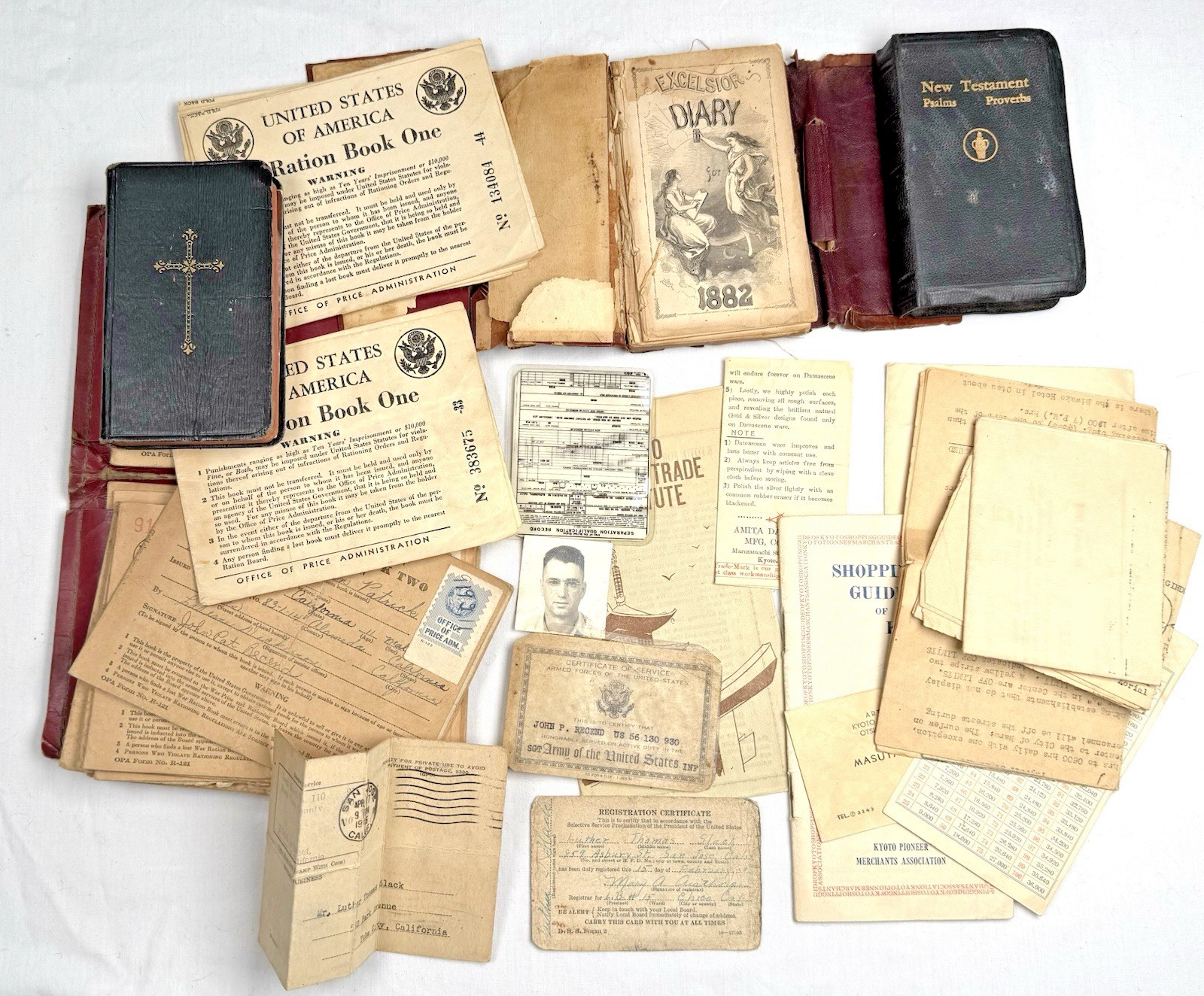 Original WWII - Korean War U.S. Army Ration Books, Bibles, Cards, Passes, Etc. Original WWII - Korean War U.S. Army Ration Books, Bibles, Cards, Passes, Etc.