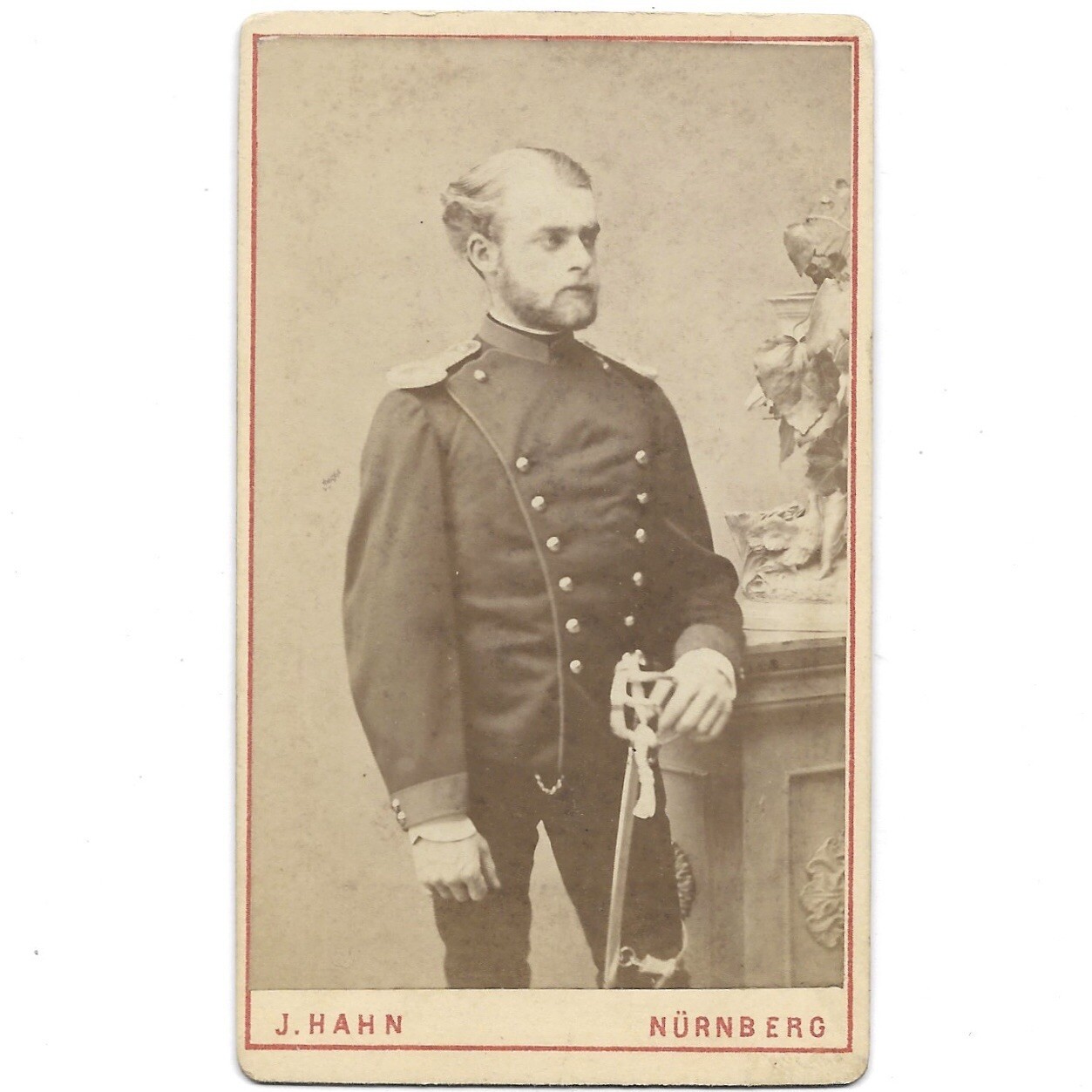 1872 Franco-Prussian War Soldier CDV Photo ID’d Wilhelm Von Faber Bavaria Sword