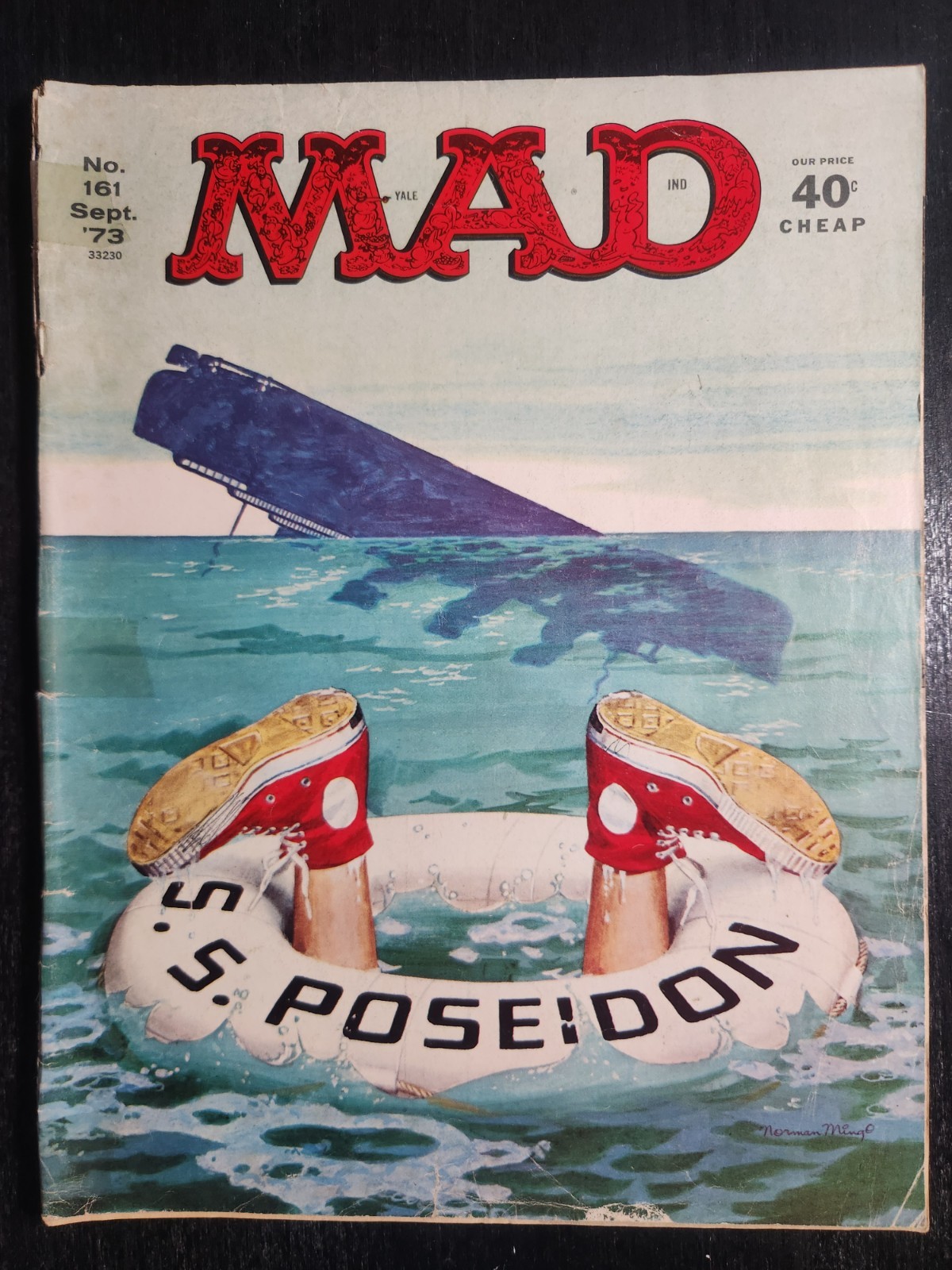 MAD MAGAZINE #161 VINTAGE SEPT 1973 POSEIDON ADVENTURE ALFRED E NEUMAN VG-