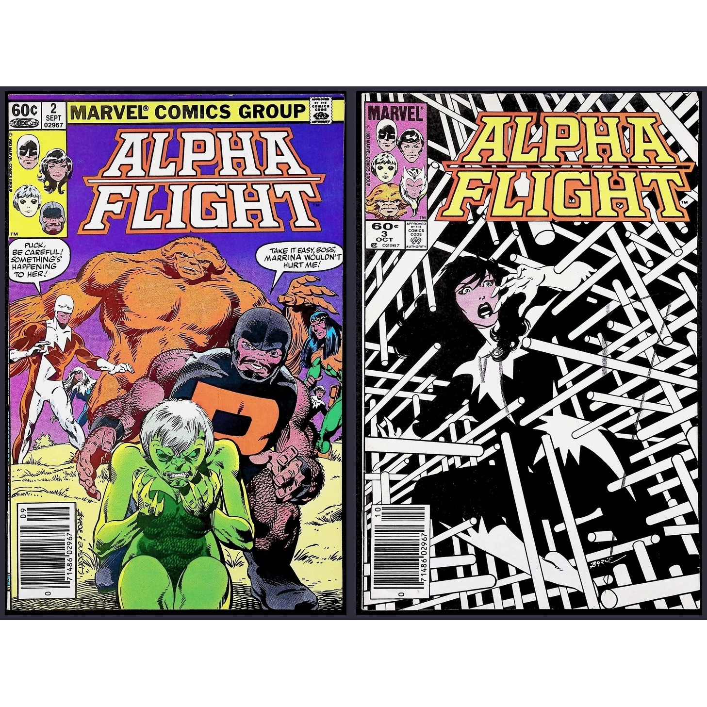 Alpha Flight #2 3 Marvel Comics 1983 Newsstand Comic Lot 2x Comic Lot
