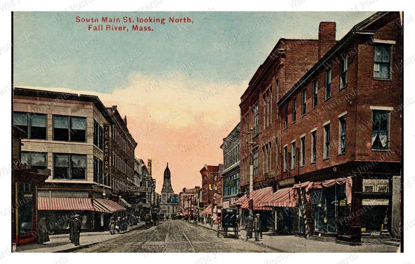 Fall River Massachusetts 1910s South Main Street Streetcars Standard Postcard Fall River Massachusetts 1910s South Main Street Streetcars Standard Postcard