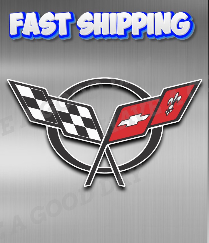 Chevy Vette Logo Sticker / Vinyl Decal  | 10 Sizes with TRACKING