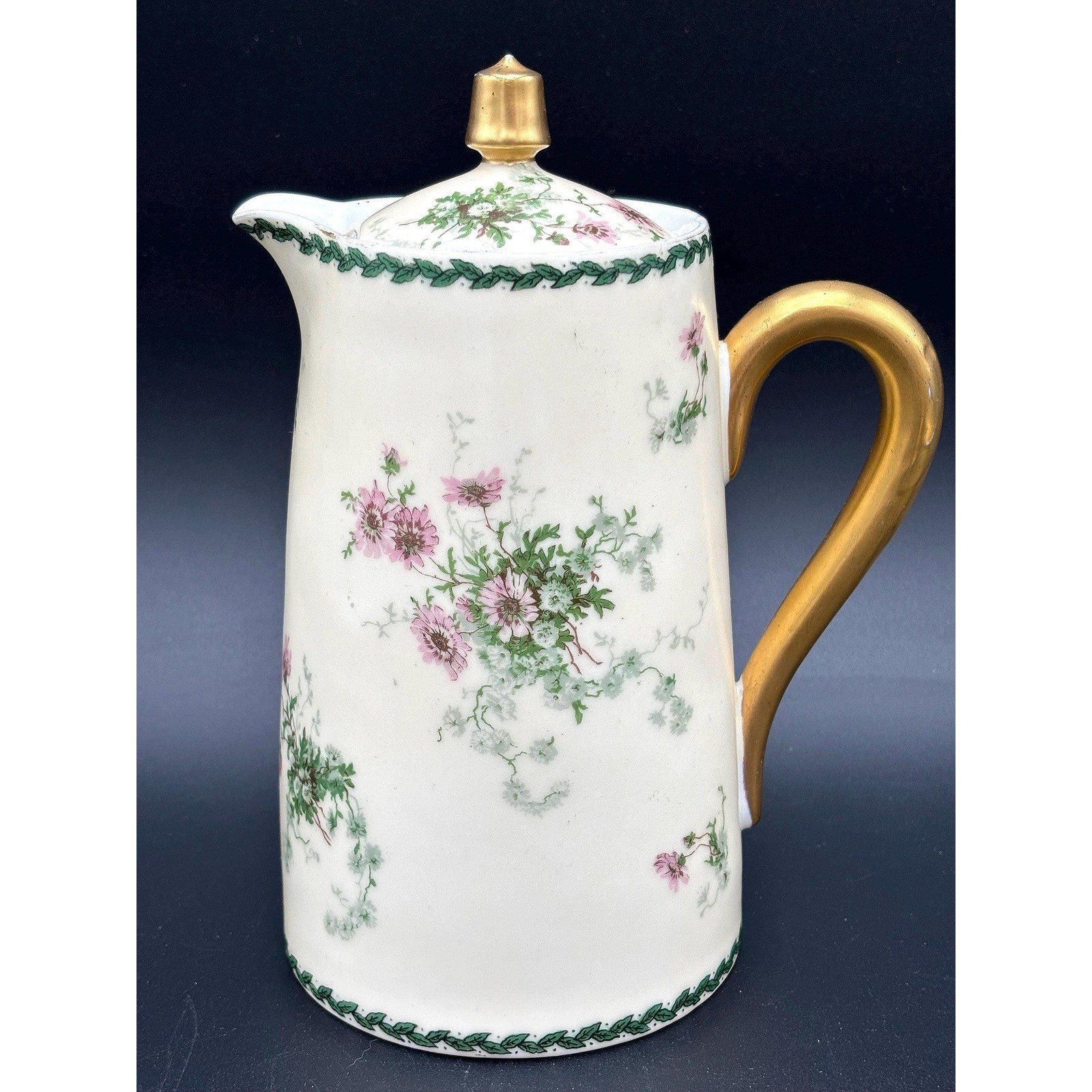 Antique Limoges Floral Porcelain Teapot