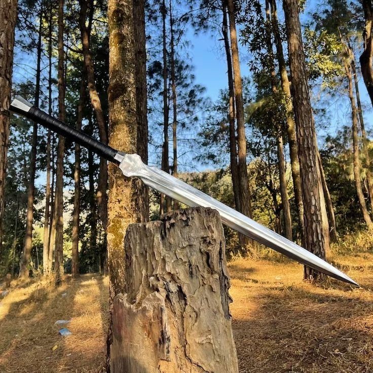 CUSTOM Handmade Sleek Spear point blade with Satin Finish Medival Long Sword