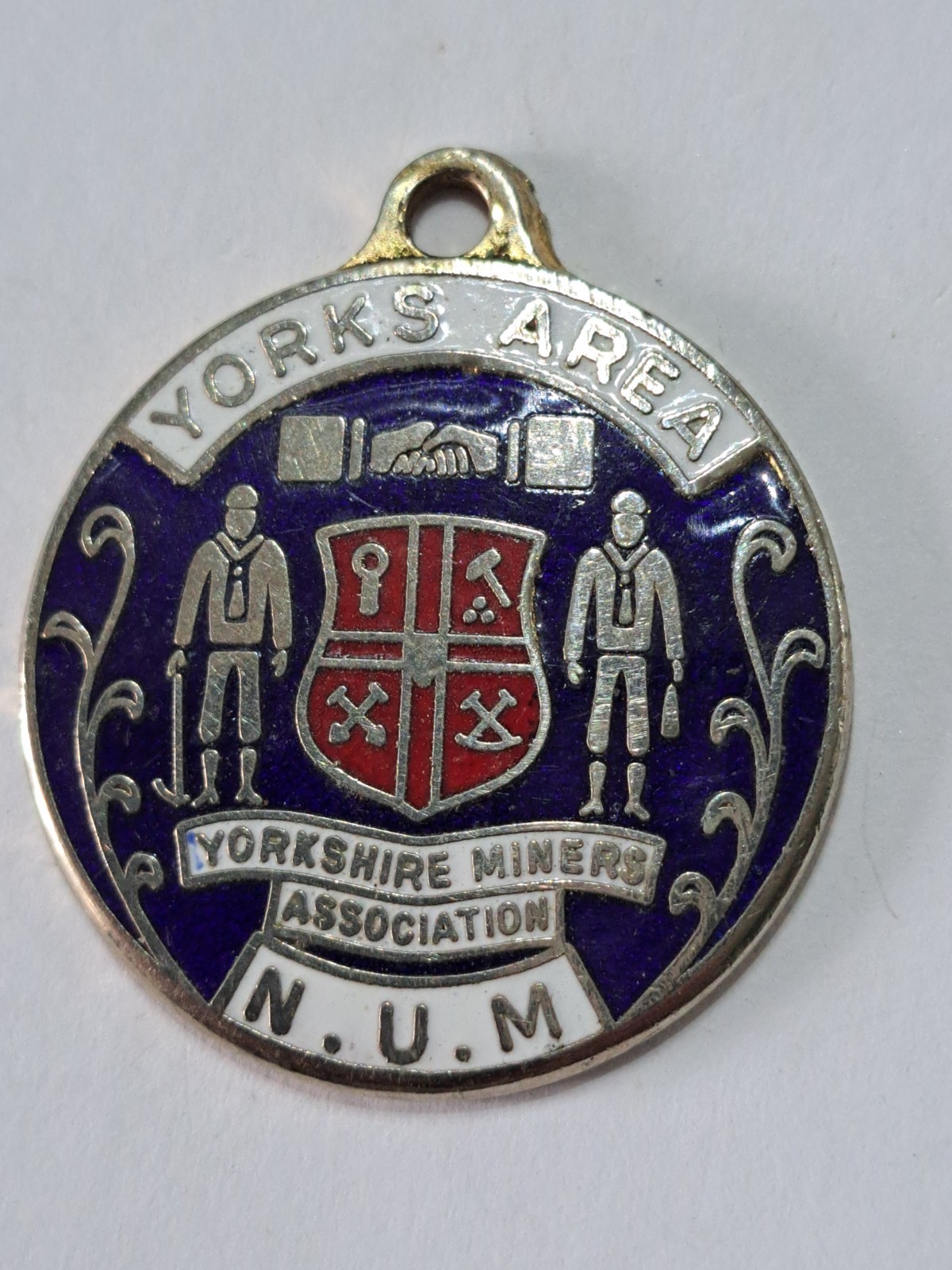 Vintage N.U.M Trade Union Enamel Badge Pendant Yorkshire Miners Association Vintage N.U.M Trade Union Enamel Badge Pendant Yorkshire Miners Association