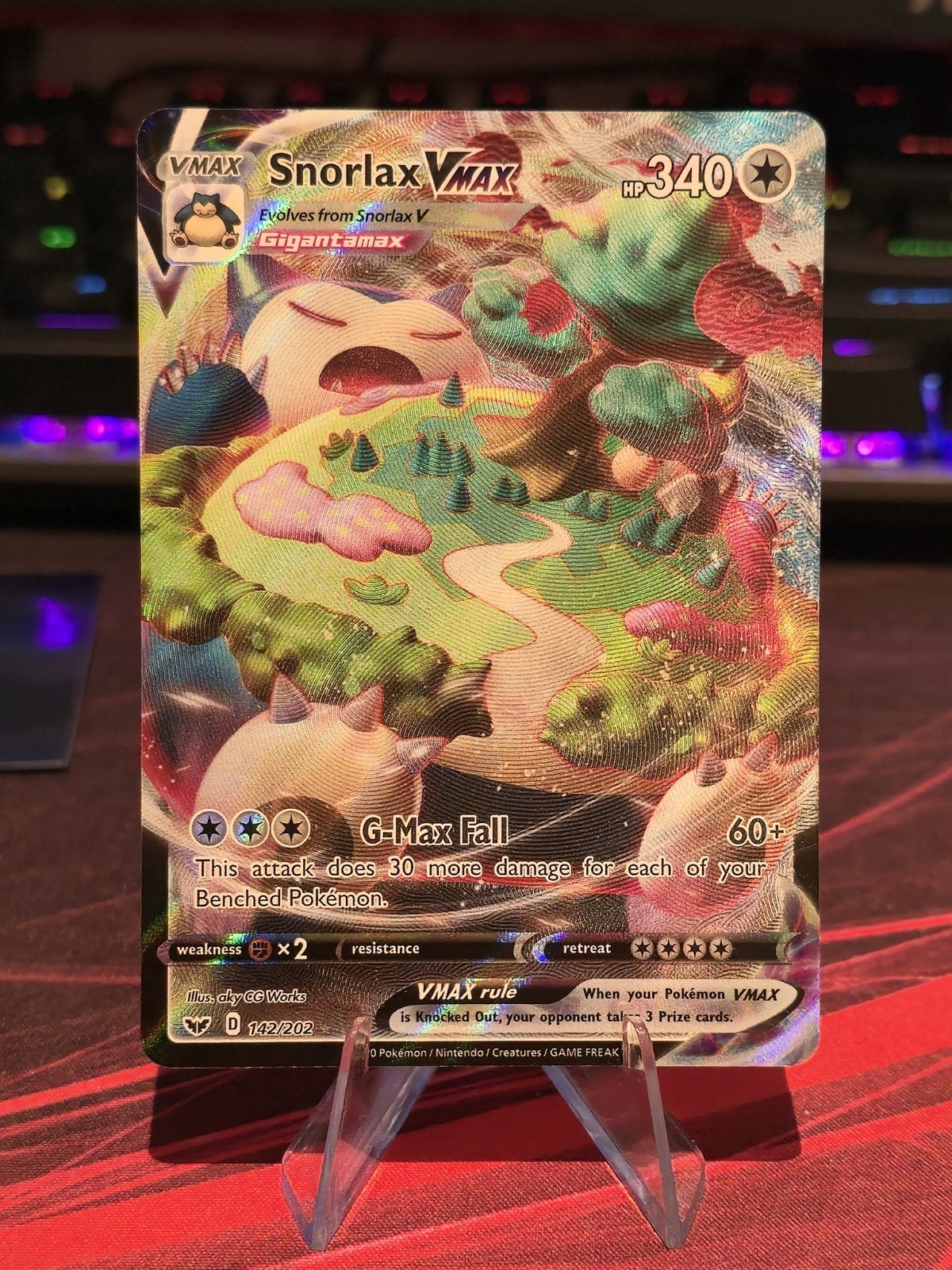 Pokémon TCG Snorlax VMAX Holo Ultra Rare Card 142/202 NM Condition