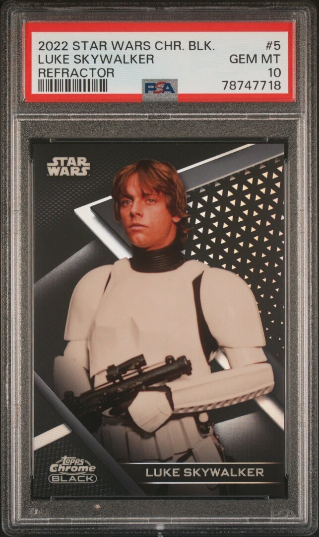 2022 Topps Chrome Black Star Wars Luke Skywalker Refractor PSA 10 #5