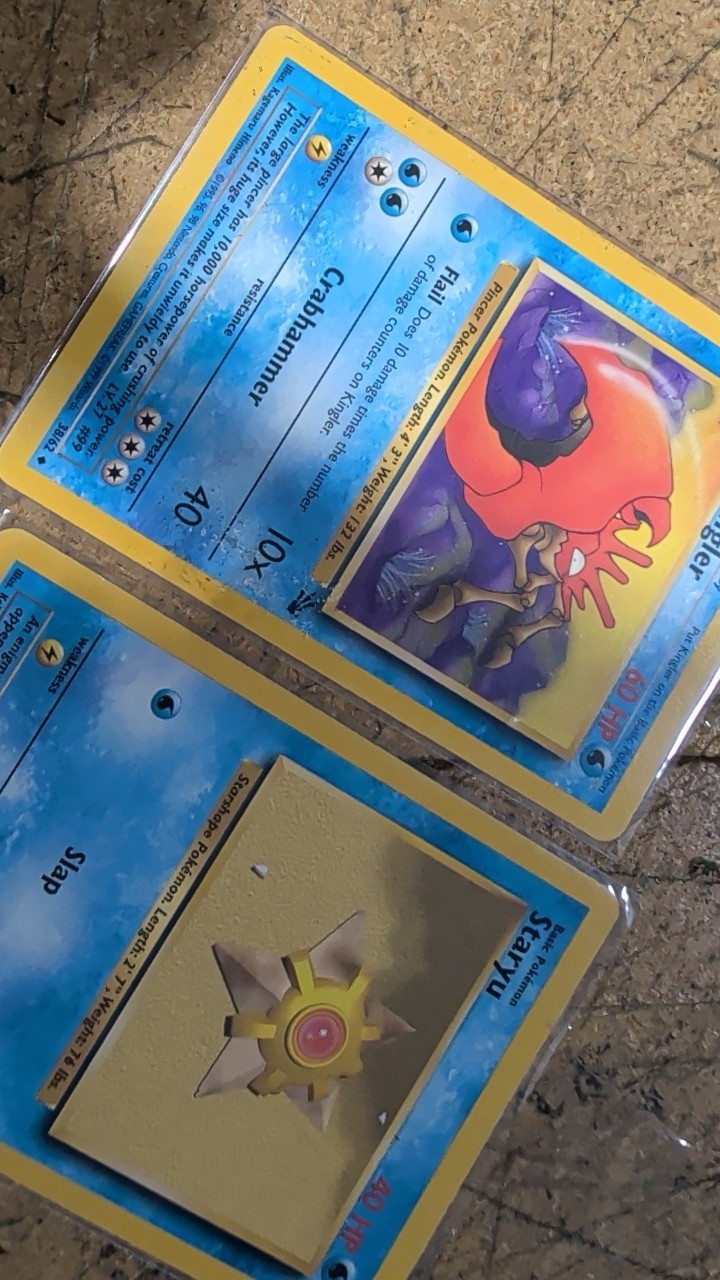 Pokemon Kingler 38/62 Fossil Staryu 65/102 Base Set Vintage WOTC Lot of 2
