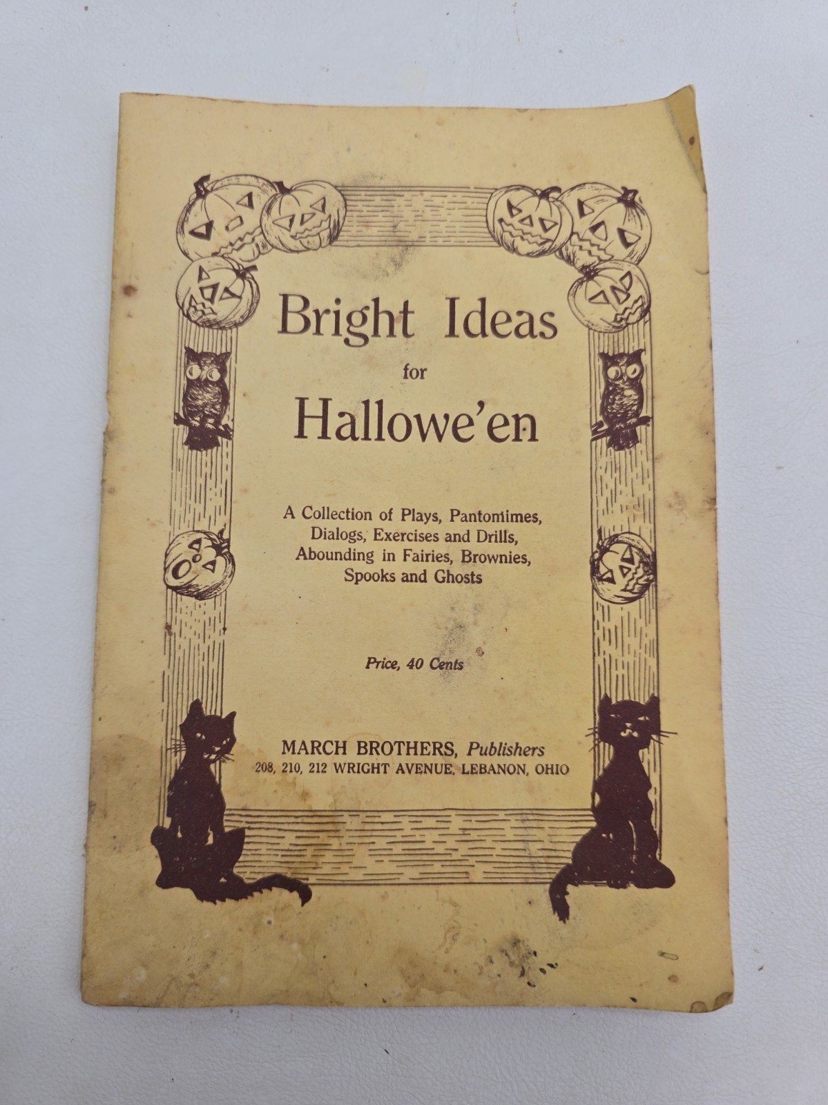 Antique 1920 Bright Ideas For Halloween Book - March Brothers Guptill & Rountree