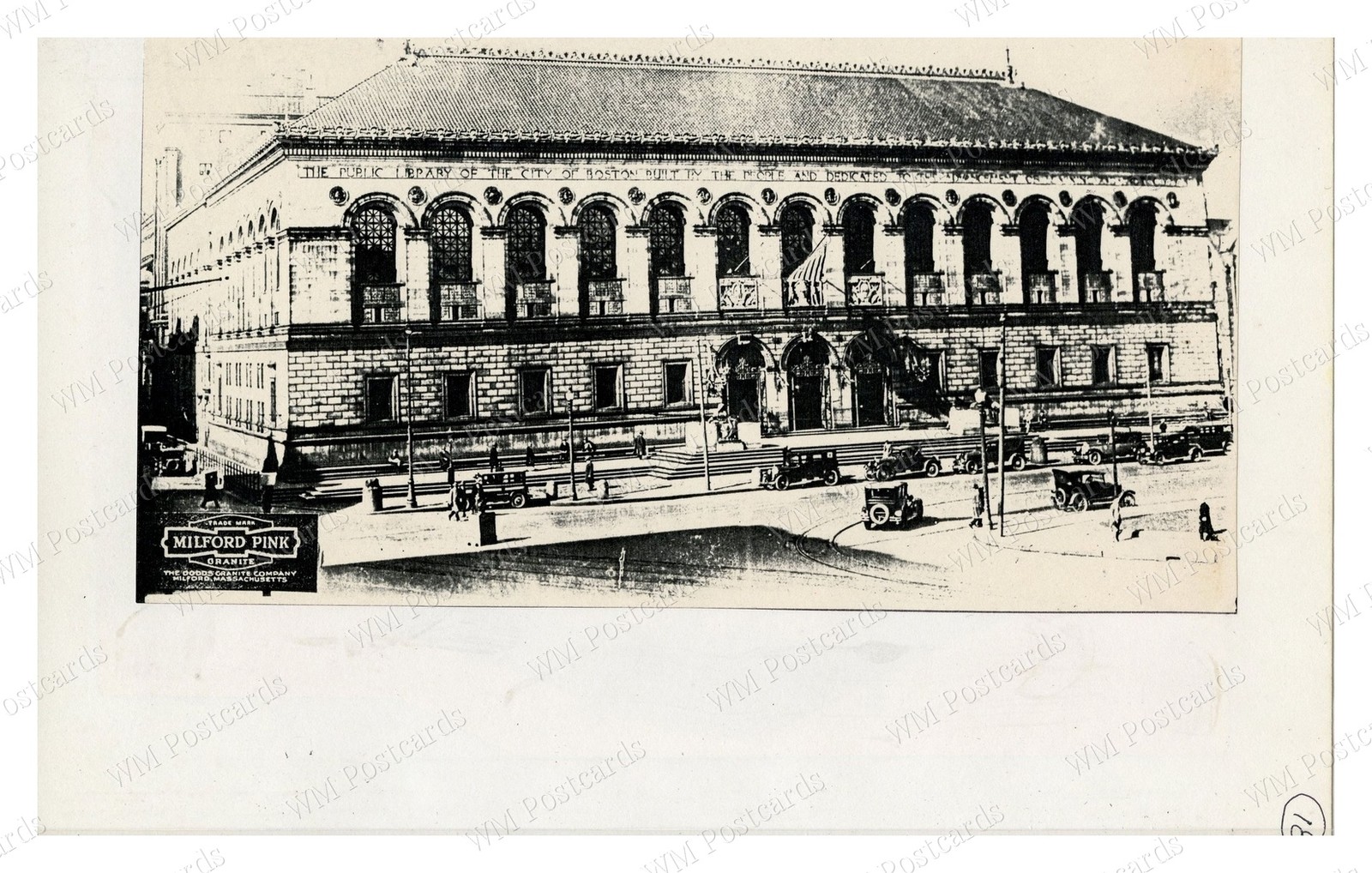 Milford Massachusetts 1895 Boston Public Library Facade Standard Postcard Milford Massachusetts 1895 Boston Public Library Facade Standard Postcard