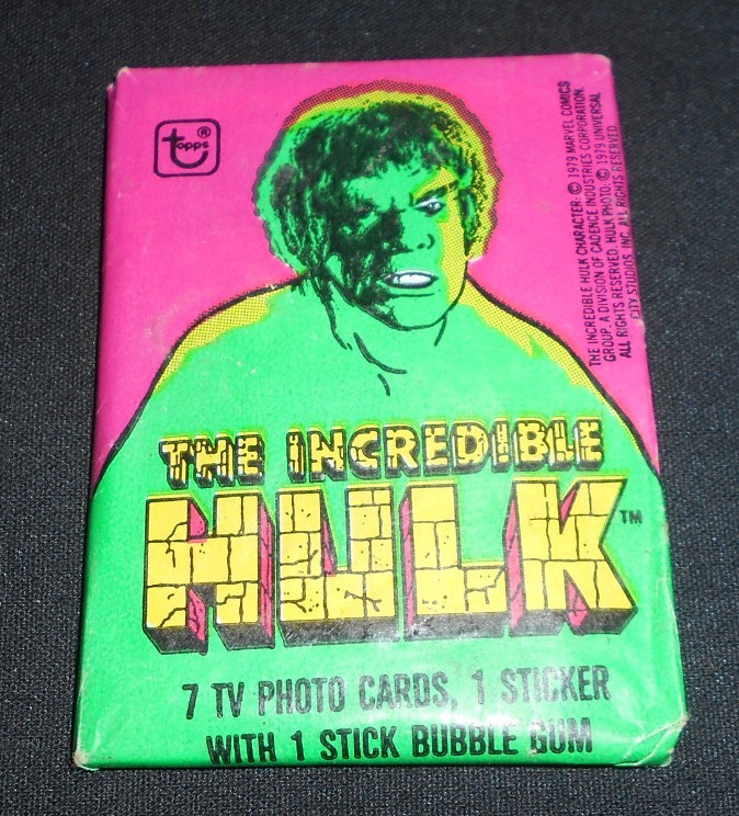 Vintage 1979 Topps The Incredible Hulk Sealed Wax Pack 7 Cards Sticker & Gum