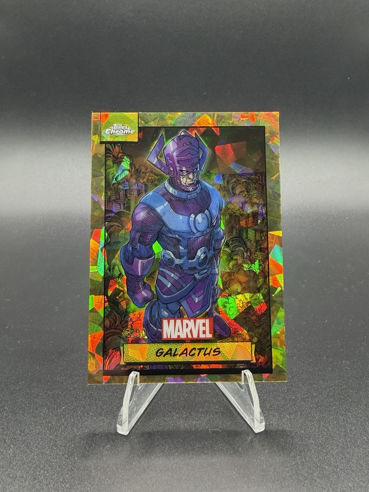 2024 Topps Chrome Marvel Sapphire Galactus Gold Refractor /50 #63 2024 Topps Chrome Marvel Sapphire Galactus Gold Refractor /50 #63
