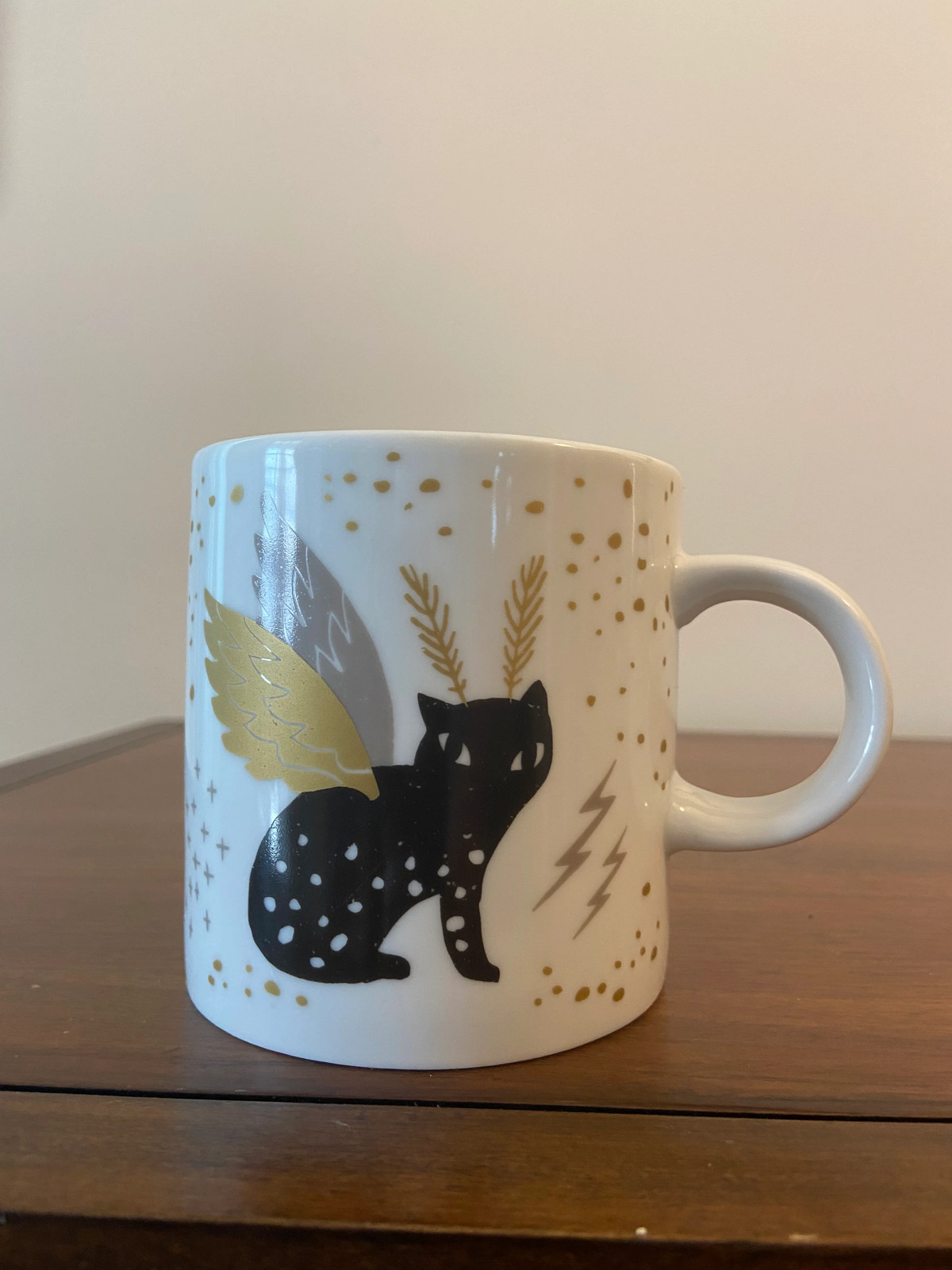 Danica Studio Black Cat with Wings Stars Ceramic Mug