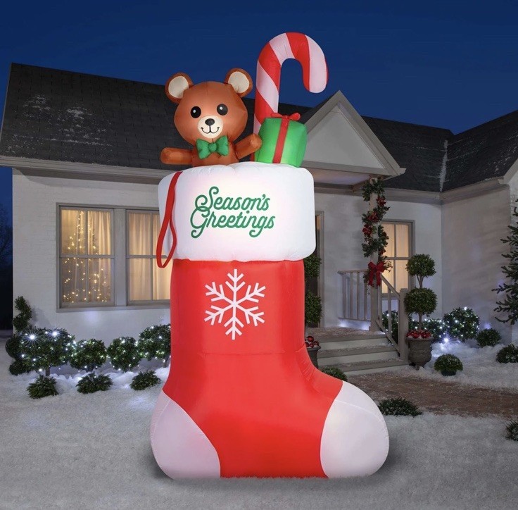 HUGE 12' Christmas Stocking - Teddy Bear Inflatable - Indoor/Outdoor NEW HUGE 12' Christmas Stocking - Teddy Bear Inflatable - Indoor/Outdoor NEW