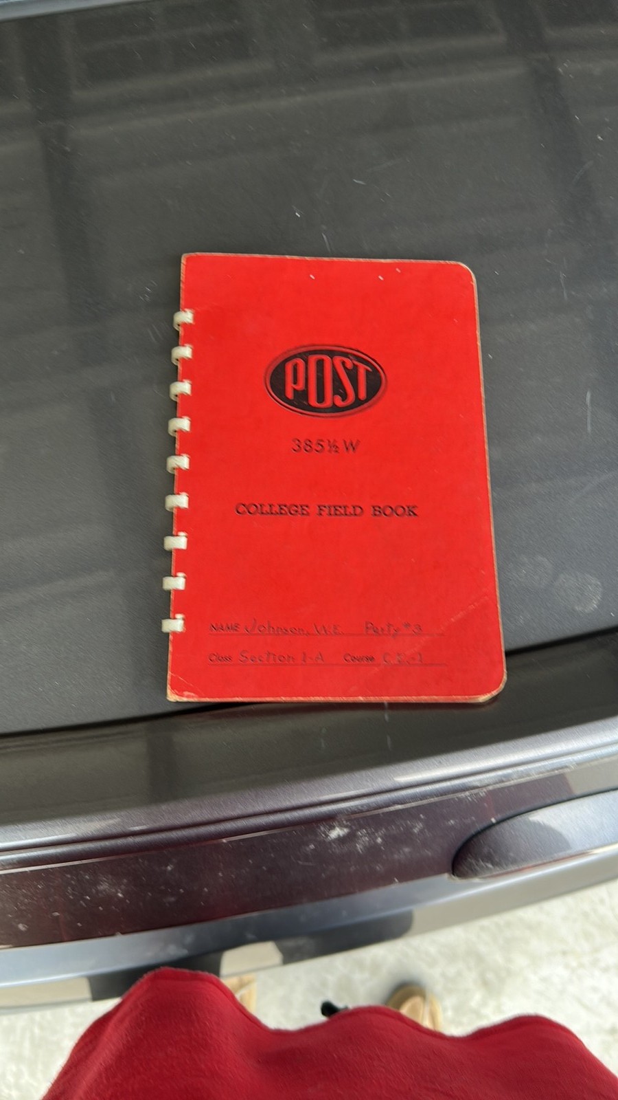 Vintage Post 385 1/2 W College Field Book Red Spiral Bound Notebook