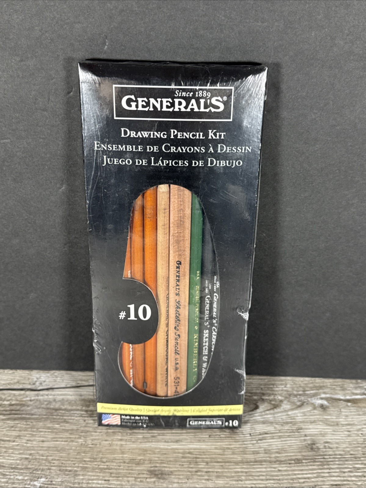 Vintage General's Drawing Pencil Kit #10 Includes 12/Pencils/Charcoals