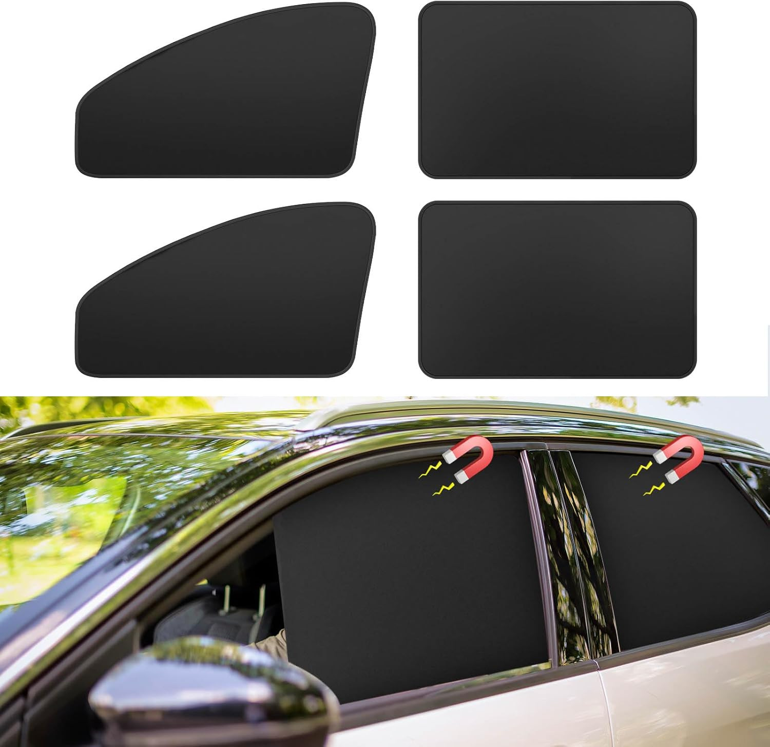 Car Window Shades - 100% Block Light Car Curtains with Magnetic - 4Pcs | Univers Car Window Shades - 100% Block Light Car Curtains with Magnetic - 4Pcs | Univers