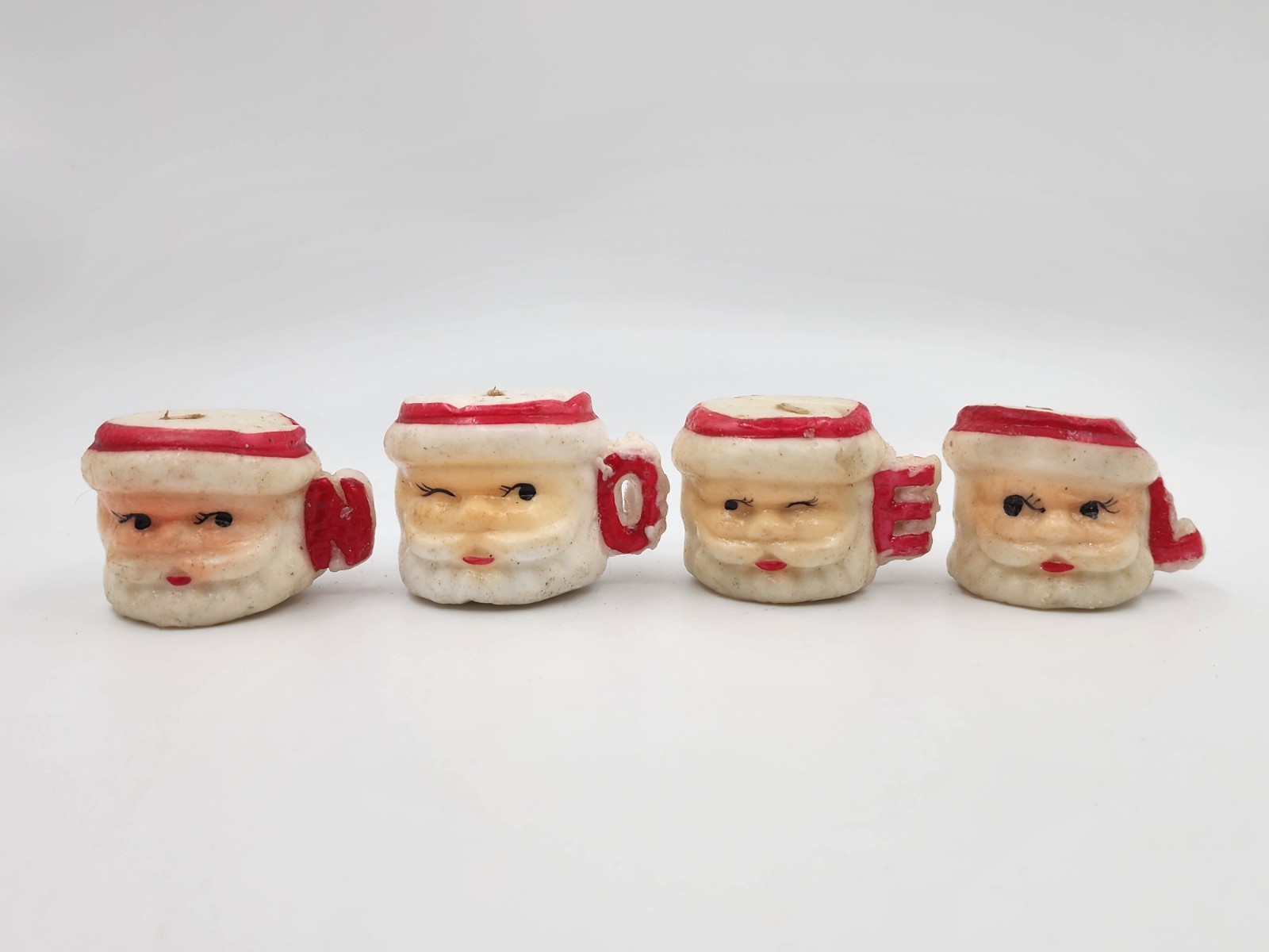Vintage 1950's Winking Santa NOEL Candles New