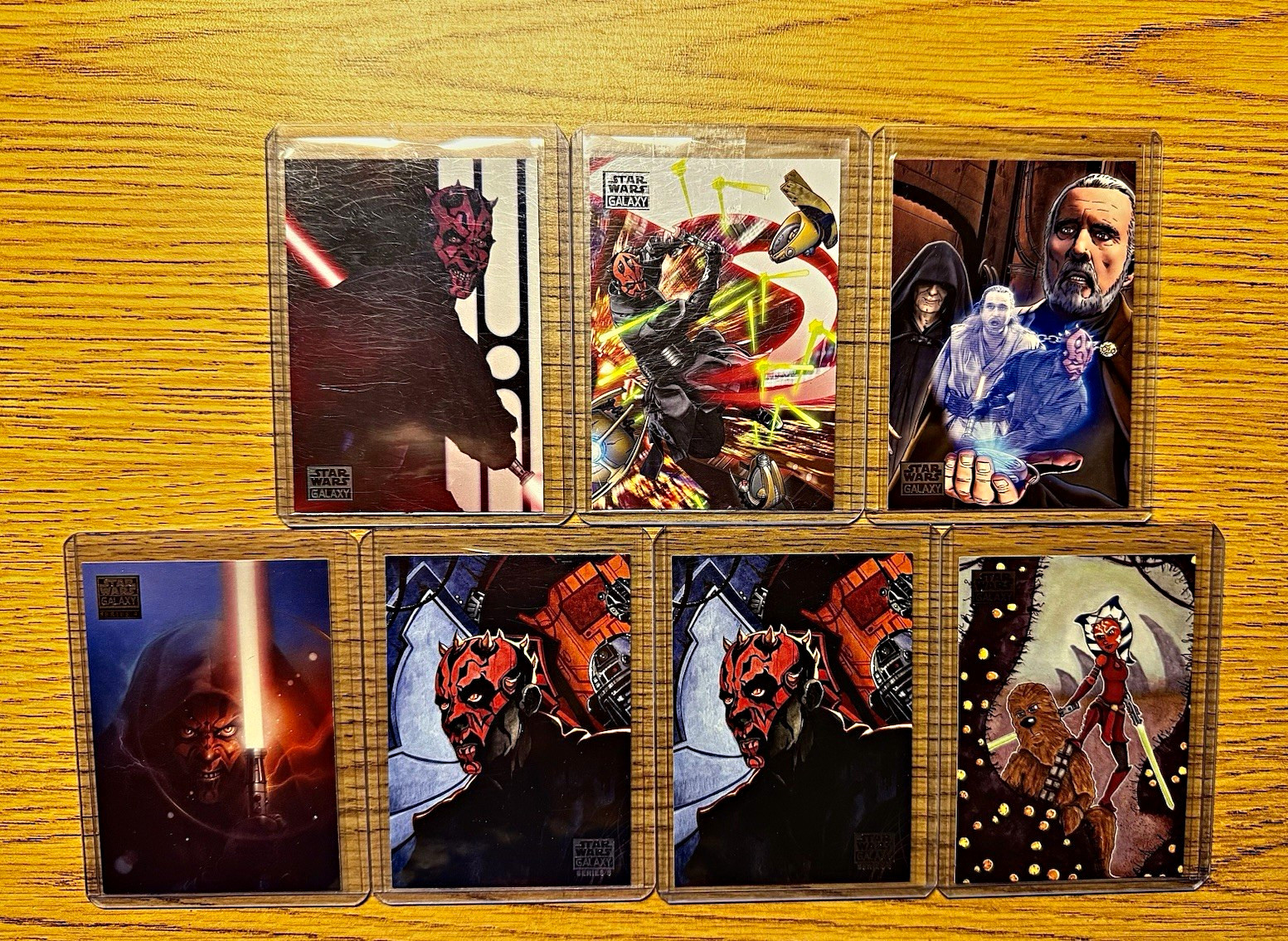 2009, 2010, 2012 Topps Star Wars Galaxy Darth Maul/Ahsoka 7 Card Lot 2009, 2010, 2012 Topps Star Wars Galaxy Darth Maul/Ahsoka 7 Card Lot