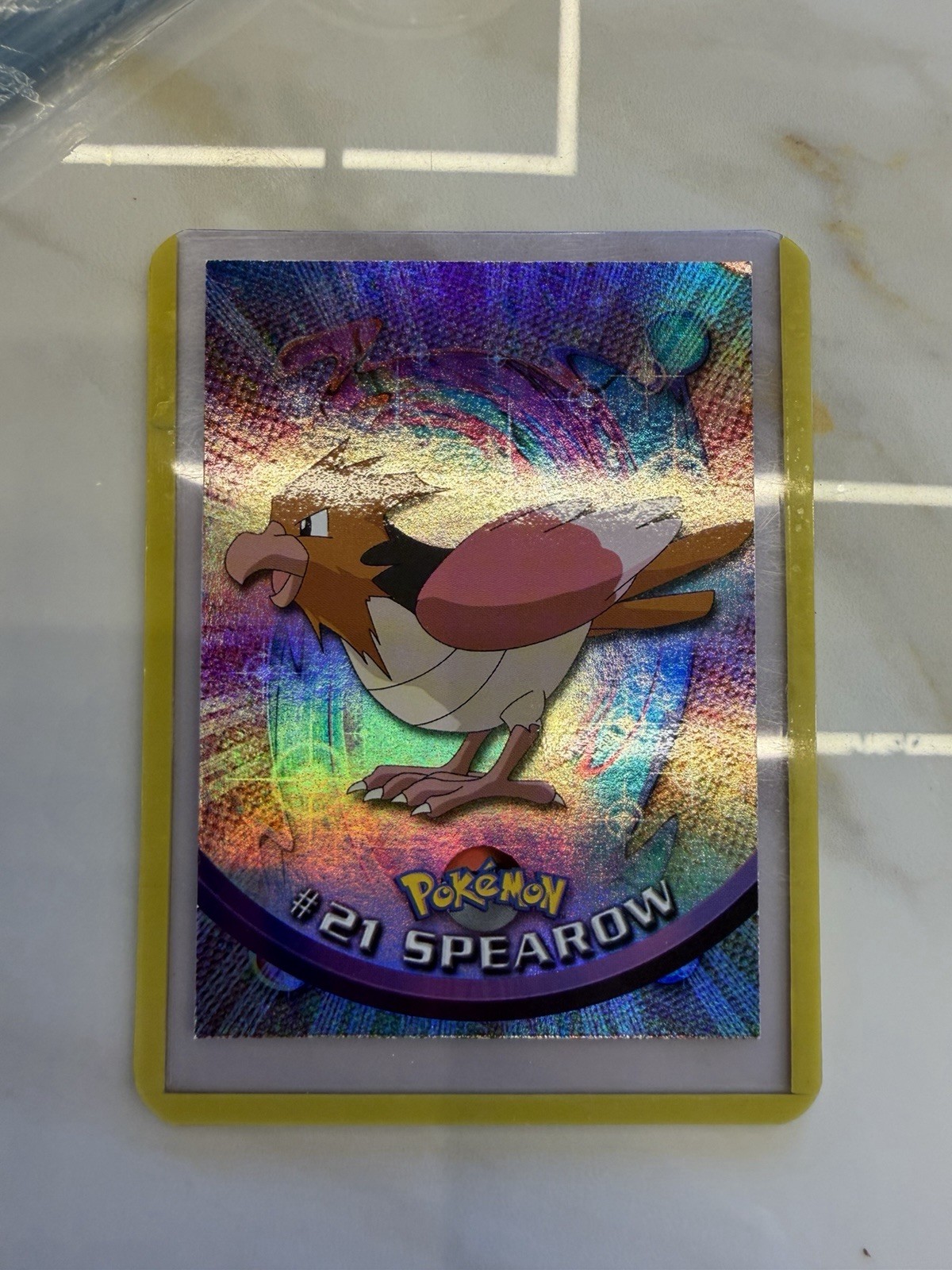 Topps Pokemon TV Animation Rainbow Foil Spearow Blue Logo