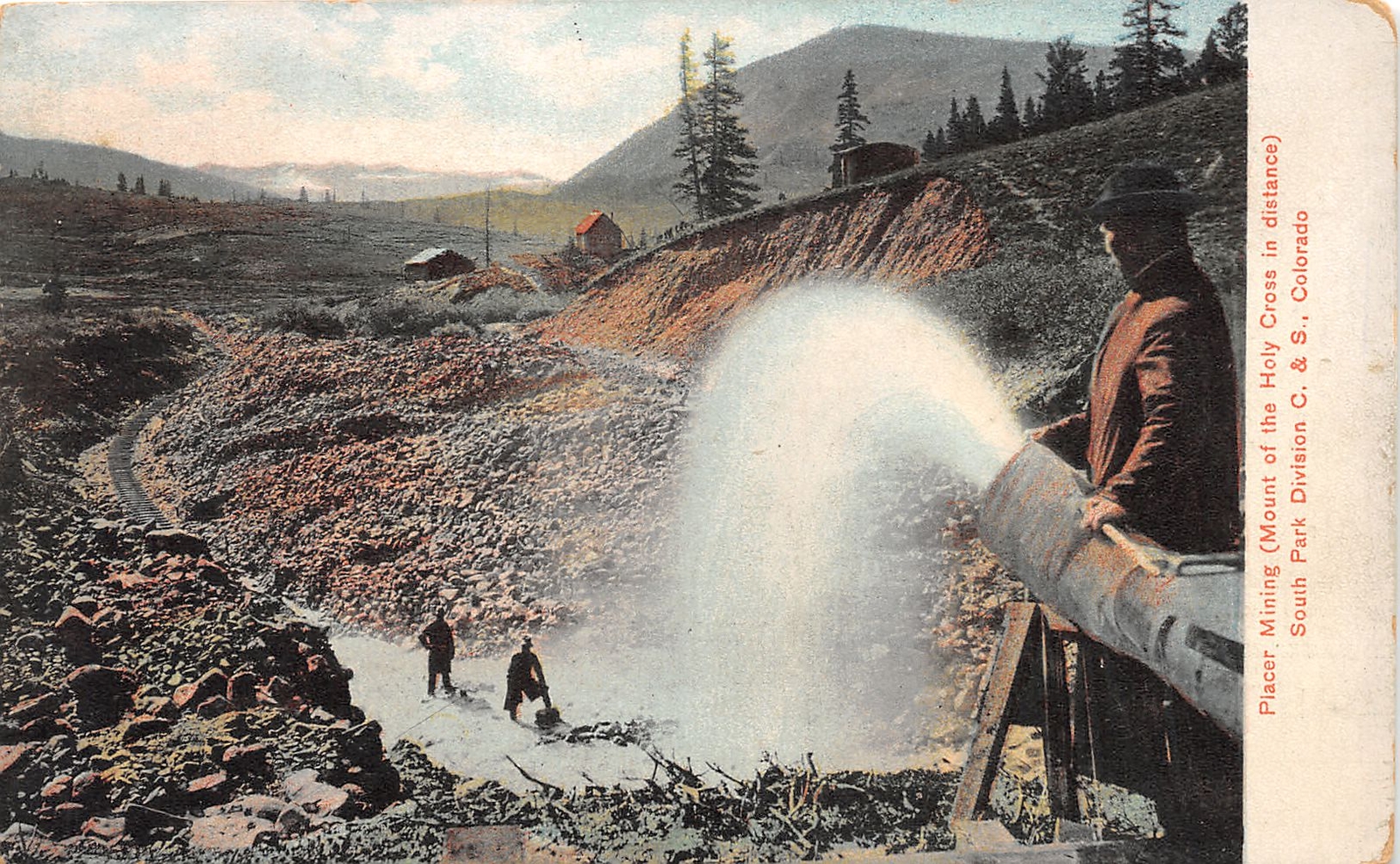 J45/ Mount Holy Cross Colorado Postcard Mining Mine c1910 Placer Mining 325