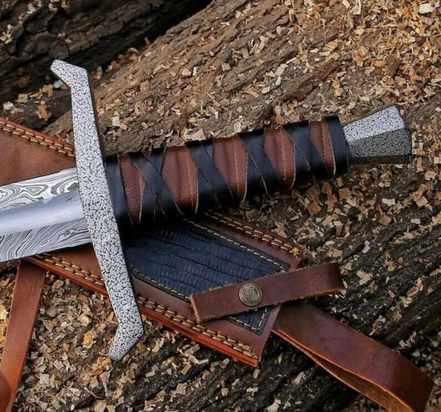 King Arthur Excalibur Sword Full Tang Handmade Damascus Replica
