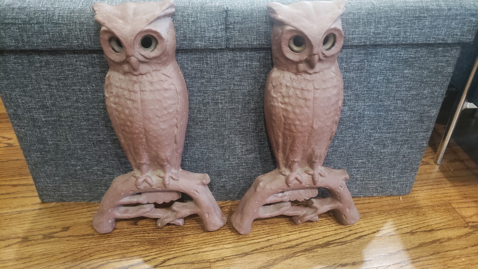 ANTIQUE USA COUNTRY HOME CAST IRON OWL BIRD FIREPLACE HEARTH ANDIRONS ANTIQUE USA COUNTRY HOME CAST IRON OWL BIRD FIREPLACE HEARTH ANDIRONS