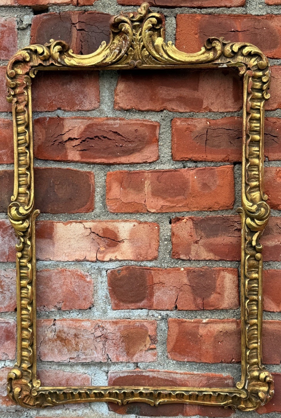 C1890 Victorian Gold Gilded Ornate English Picture Frame. Print. Antique Mirror