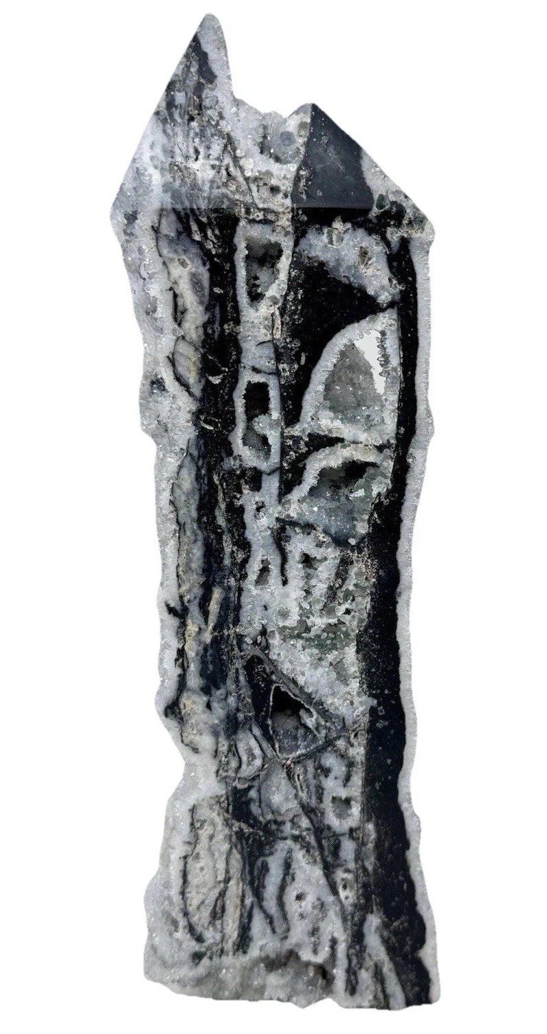 12” Sparkling Druzies Sphalerite 4 Lbs. Crystal Tower. Beautiful