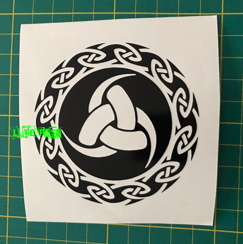 TRISKELE HORNS OF ODIN DECAL STICKER asatru pagan nordic runes thor tyr vikings 