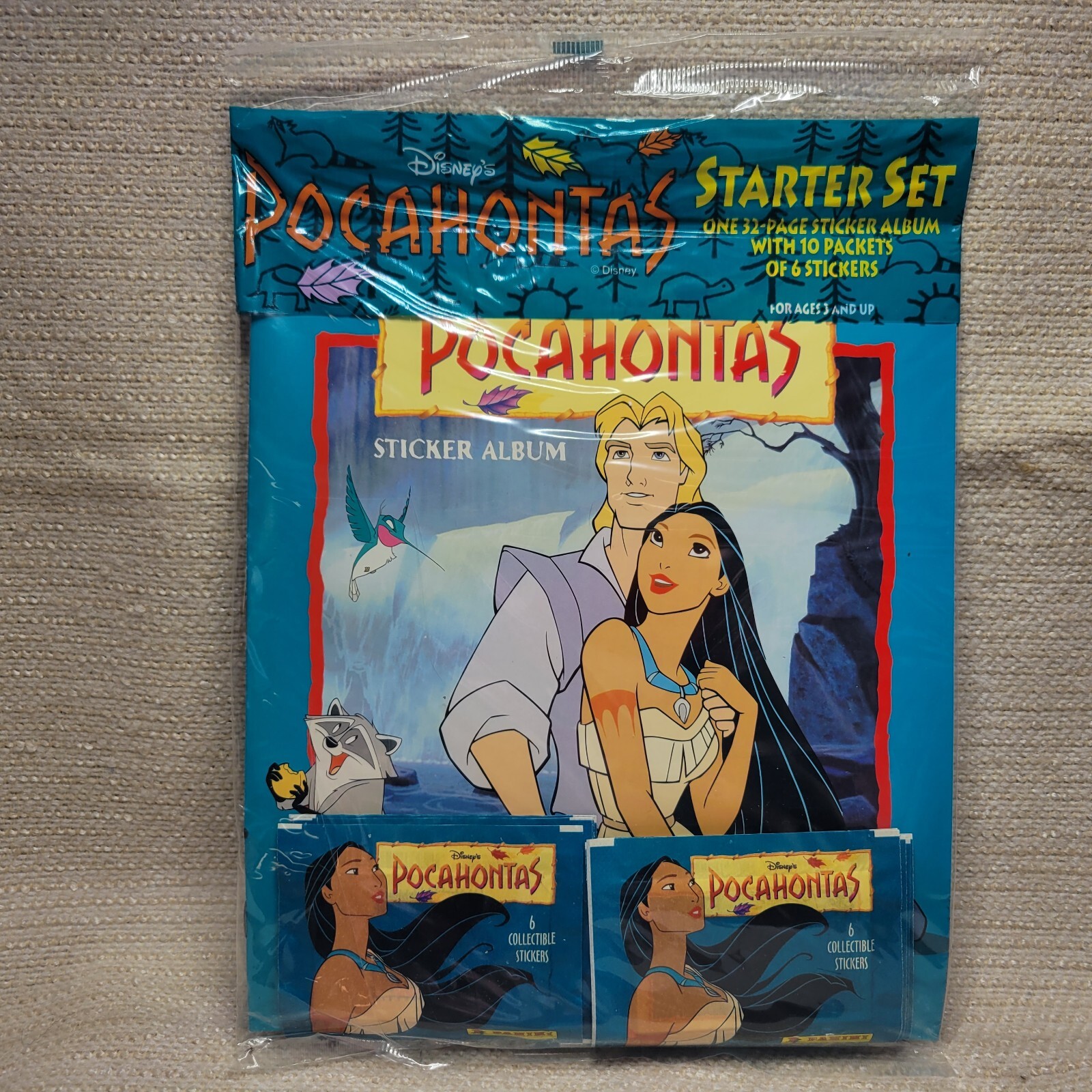New 1995 Disney Pocahontas Panini Sticker Album w/10packs 230877G New 1995 Disney Pocahontas Panini Sticker Album w/10packs 230877G
