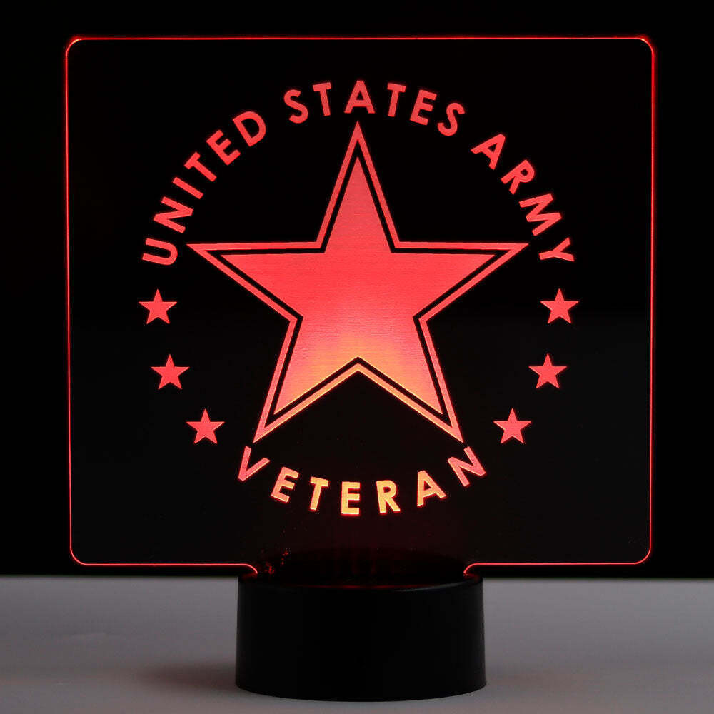 Army Veteran - LED Illuminated Patriotic Backlit Sign