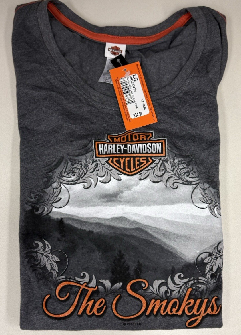 Harley-Davidson The Smokys Smoky Mountain Maryville TN Graphic T-Shirt LG