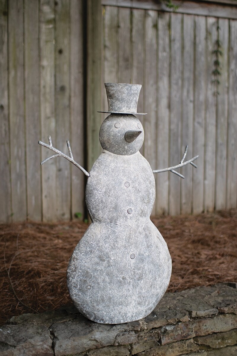40'' Metal Snowman Welcoming Winter Perfect For Christmas Season Tabletop Decor