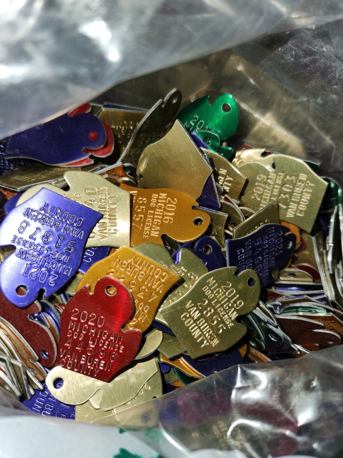 GRAB BAG Mixed Lot 25 NOS 2000s Era Dog License Tag Van Buren County Michigan MI