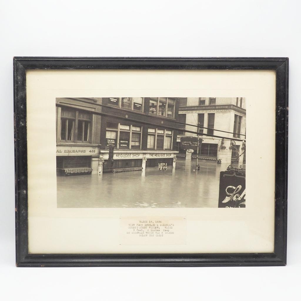 Pittsburgh History Framed Photograph 1936 St. Patrick's Day Flood Penn Ave Pittsburgh History Framed Photograph 1936 St. Patrick's Day Flood Penn Ave