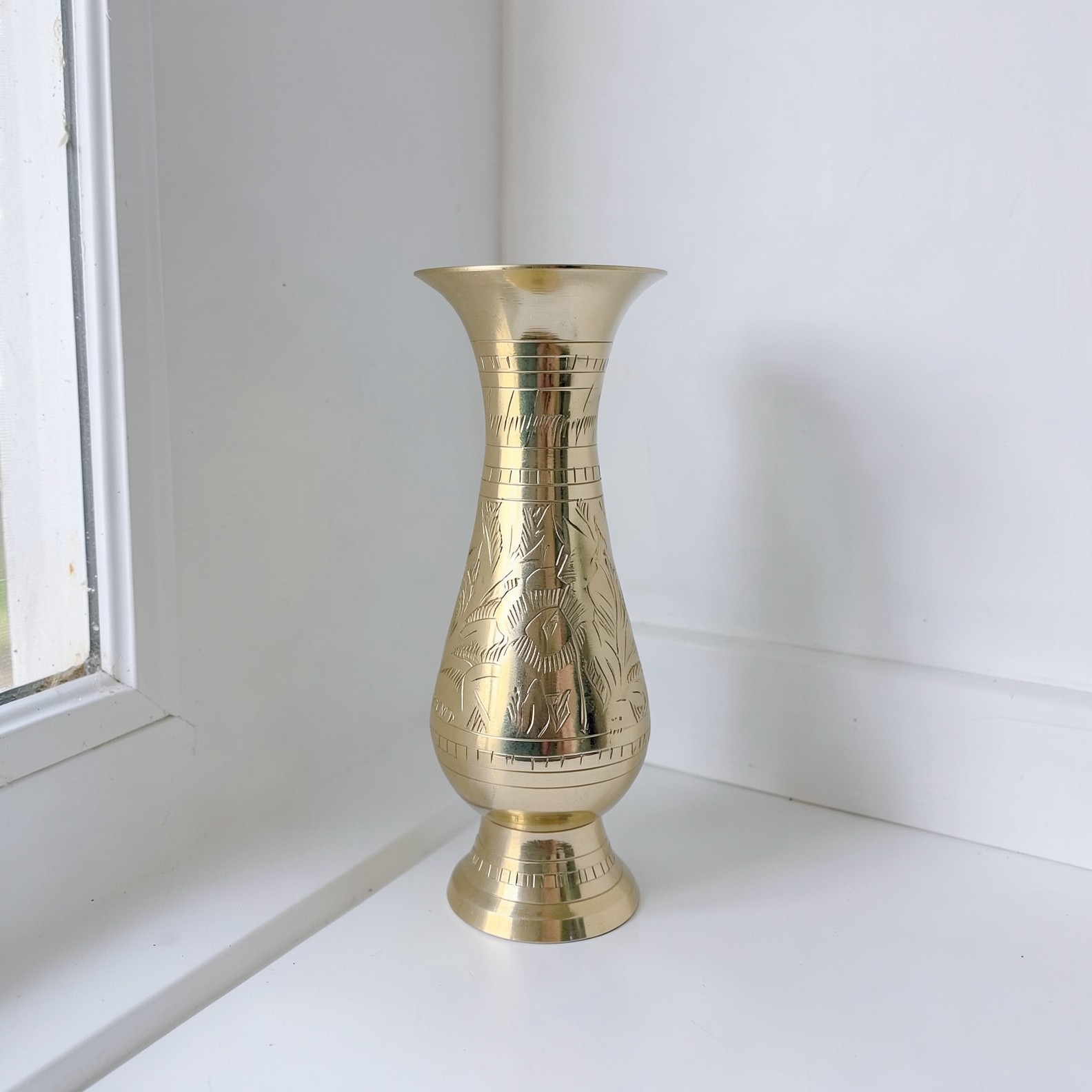 Premium Brass Flower Vase, Vintage Brass Vase for Home Decor, Vase Centrepiece