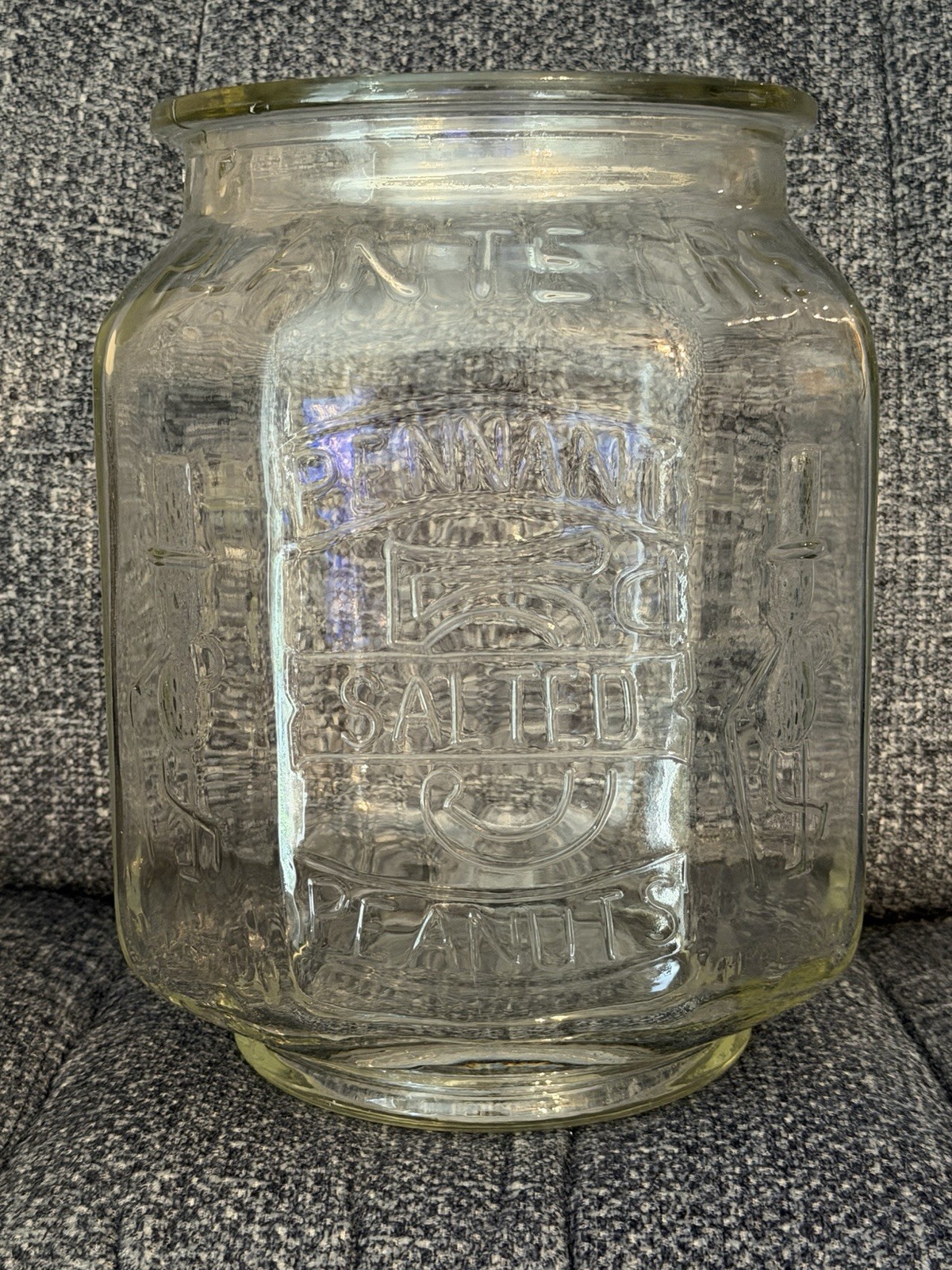 VTG Planters Peanuts 8 Sided Glass Display Jar NO Lid 5 Cent