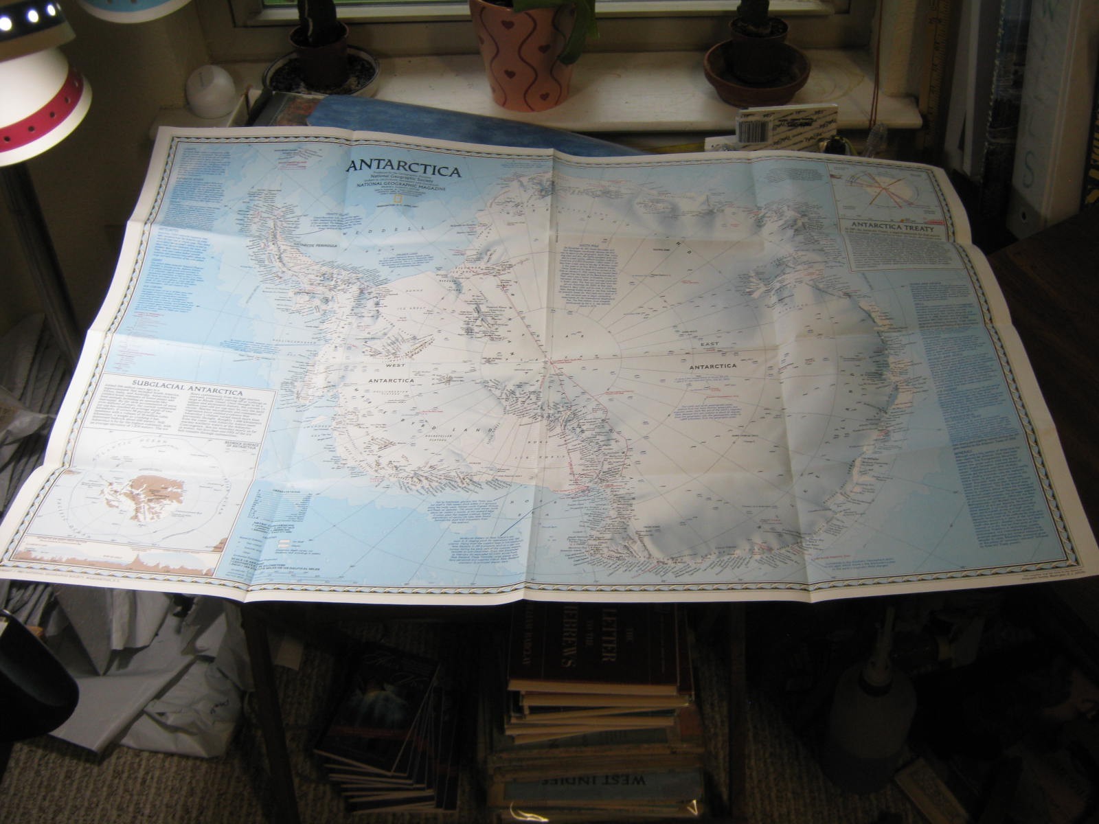 PINNIPEDS + ANTARCTICA SOUTH POLE MAP April 1987 National Geographic